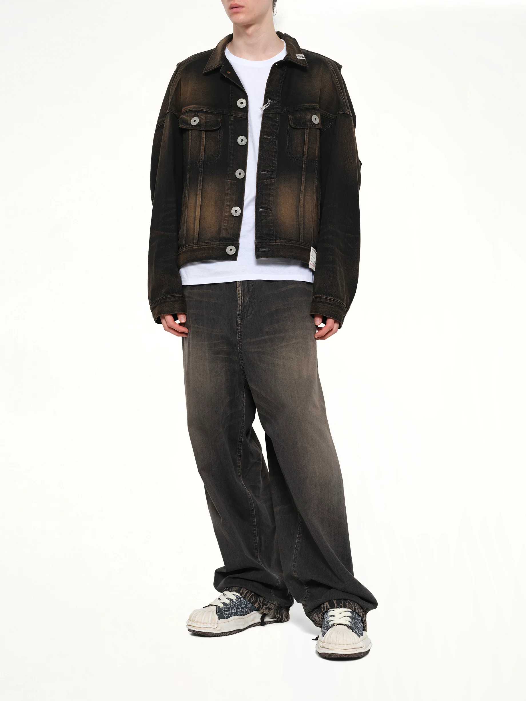 Back Vest Denim Blouson in Black - Image 4