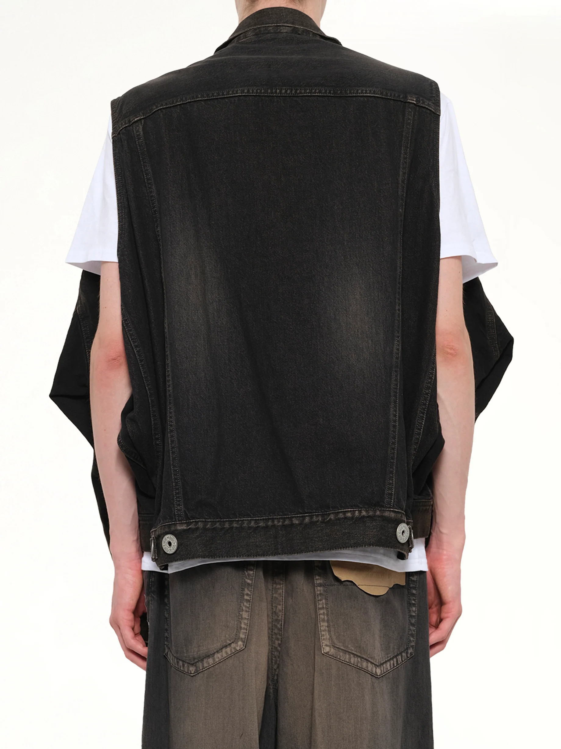 Back Vest Denim Blouson in Black - Image 9