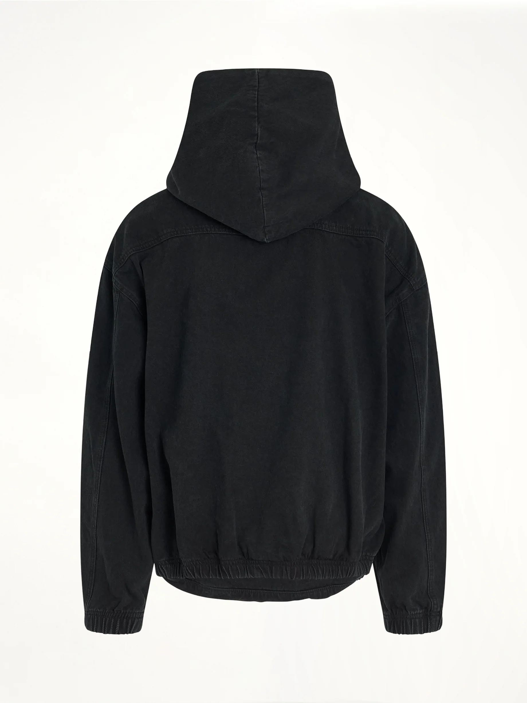 Bag Shaped Craft Denim Hoodie in Black - Image 4