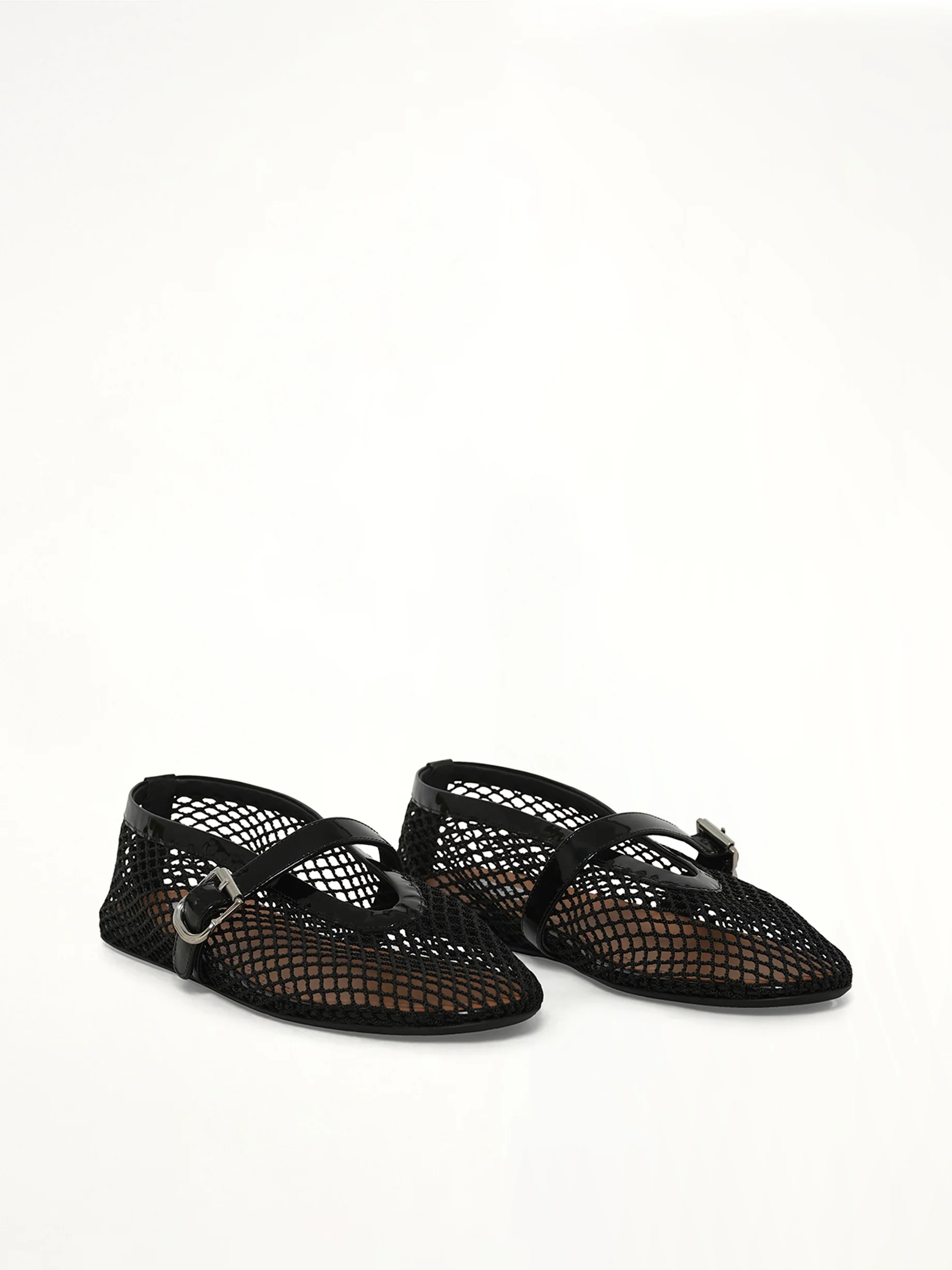 Ballet Fishnet Flats in Black - Image 2