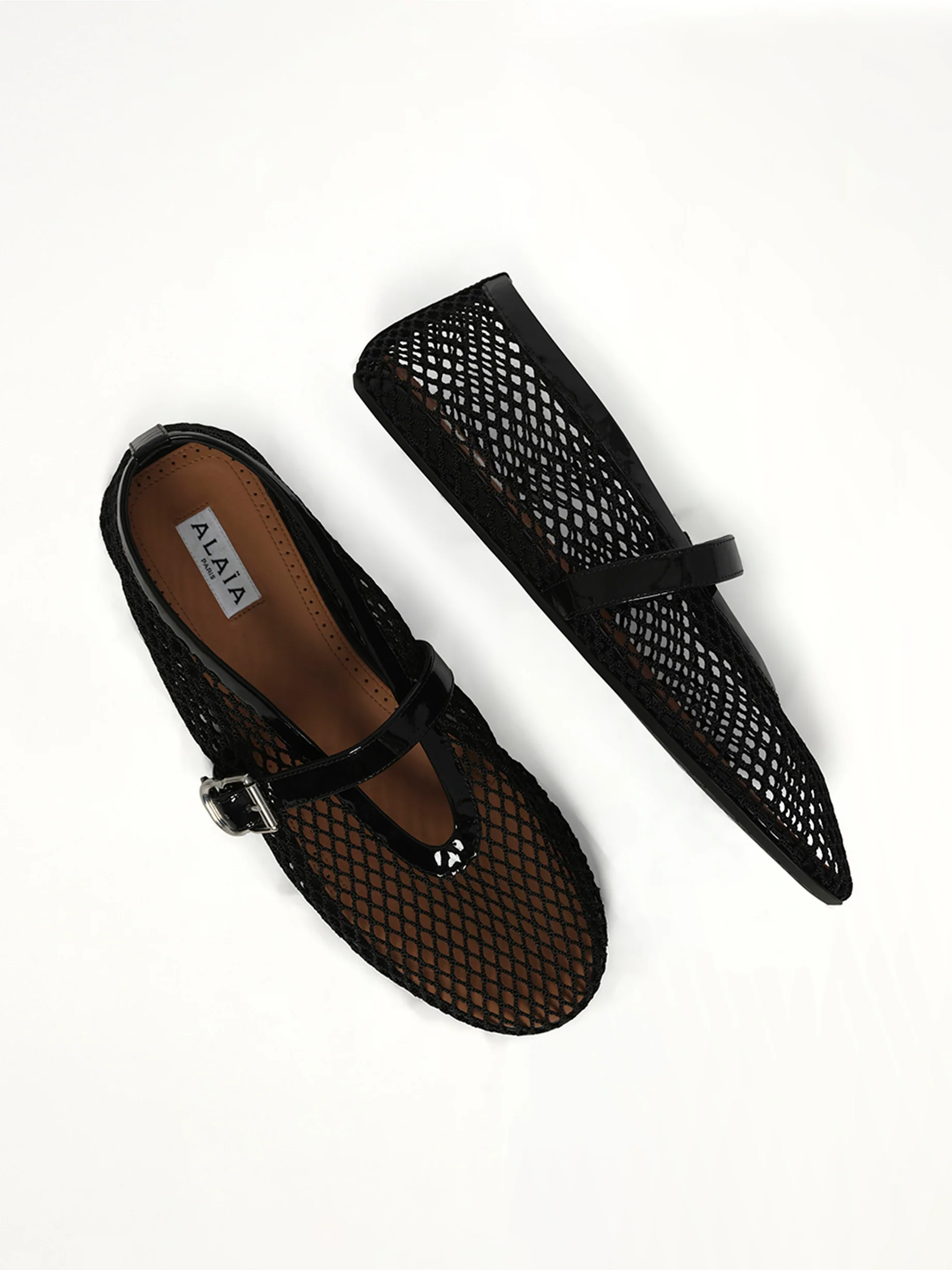 Ballet Fishnet Flats in Black - Image 4