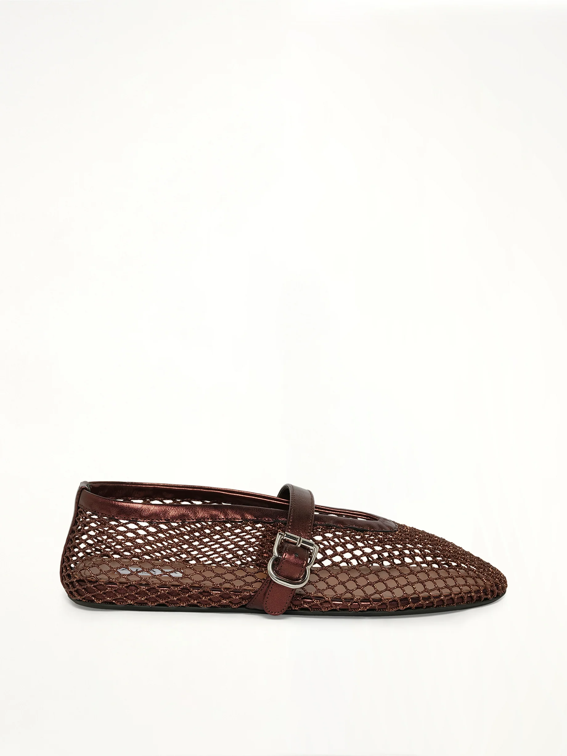 Ballet Fishnet Flats in Bronze