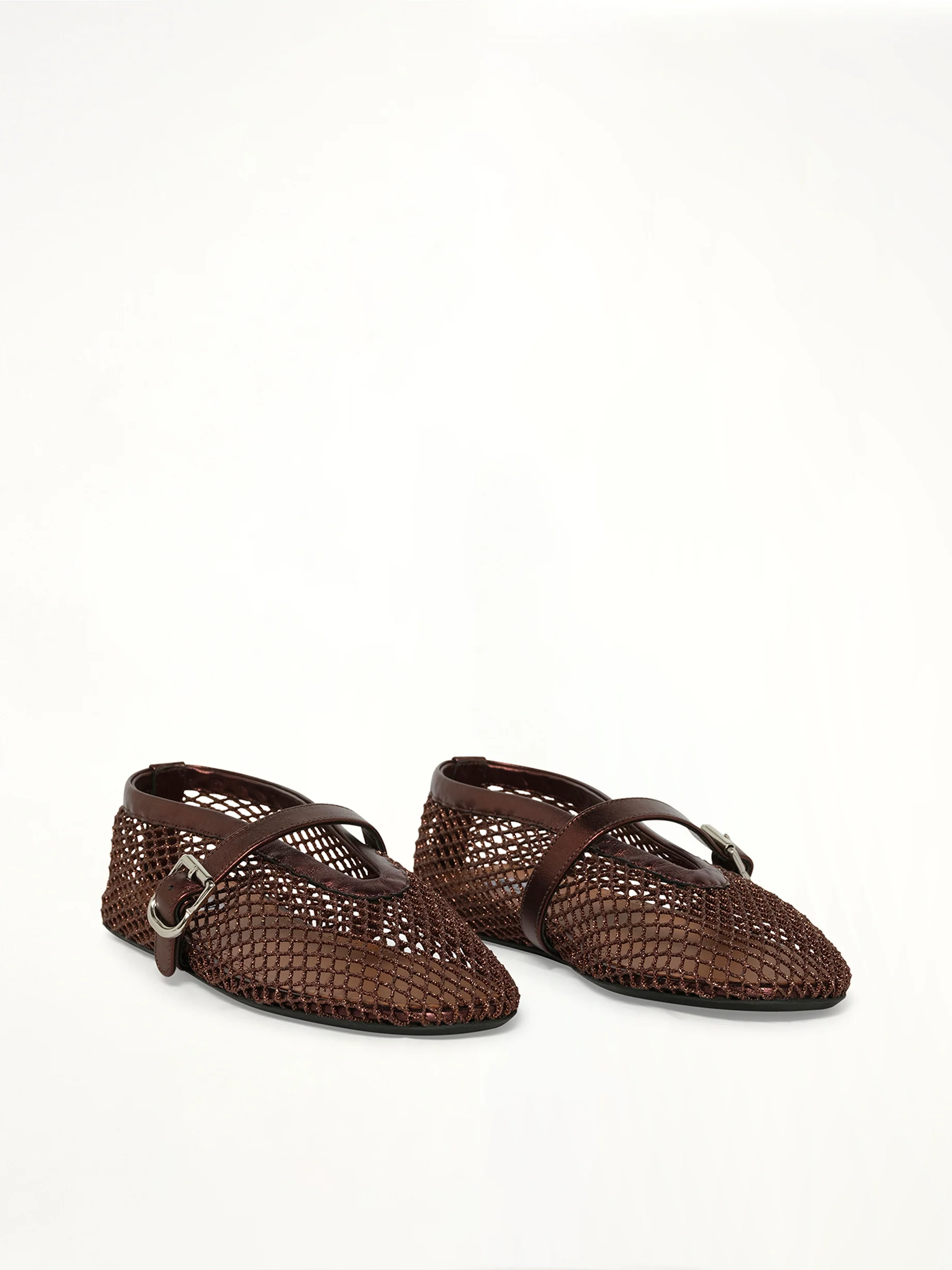 Ballet Fishnet Flats in Bronze - Image 2