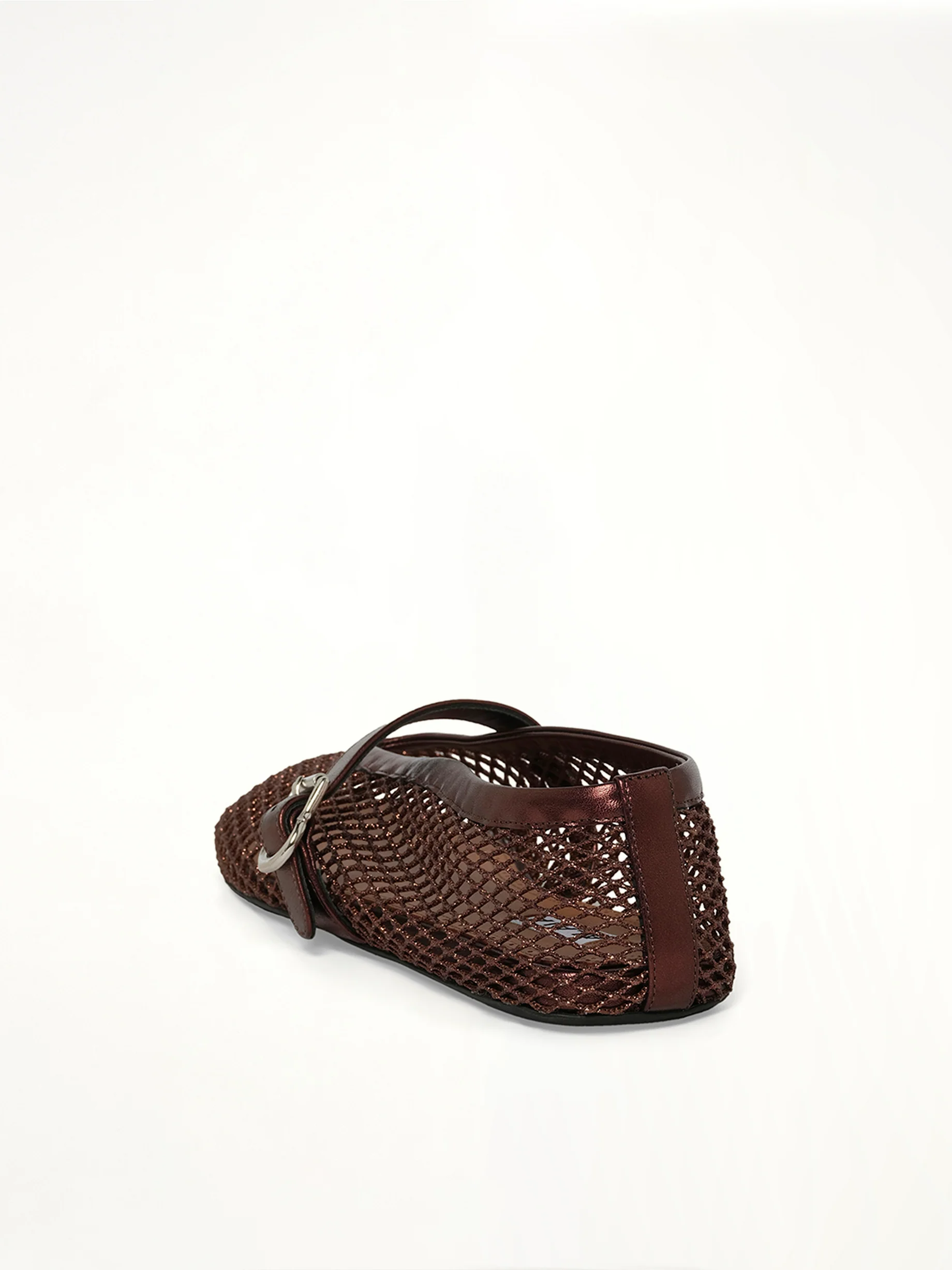Ballet Fishnet Flats in Bronze - Image 3