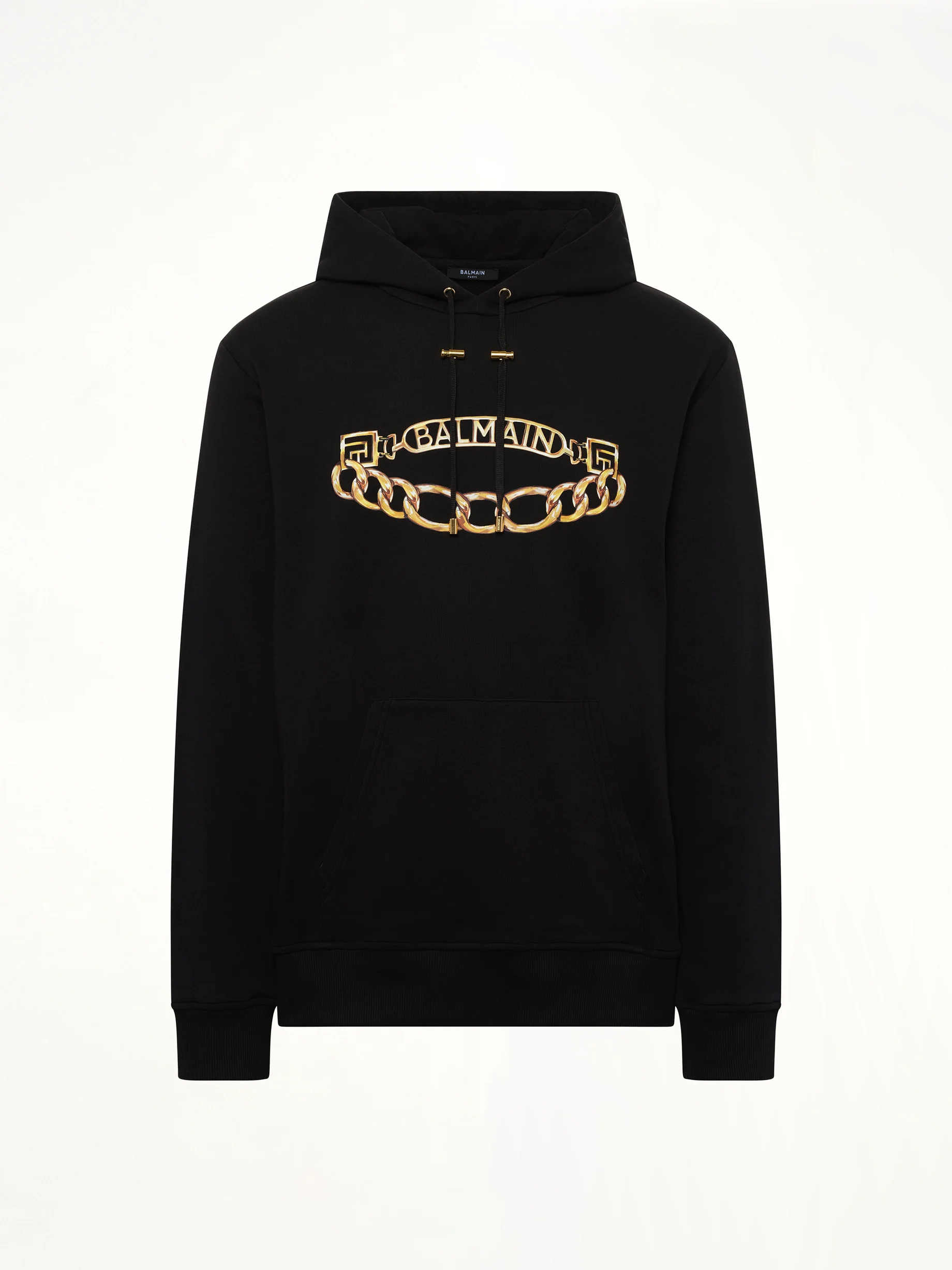 Balmain Chian Logo Hoodie in Black/Gold - Image 2
