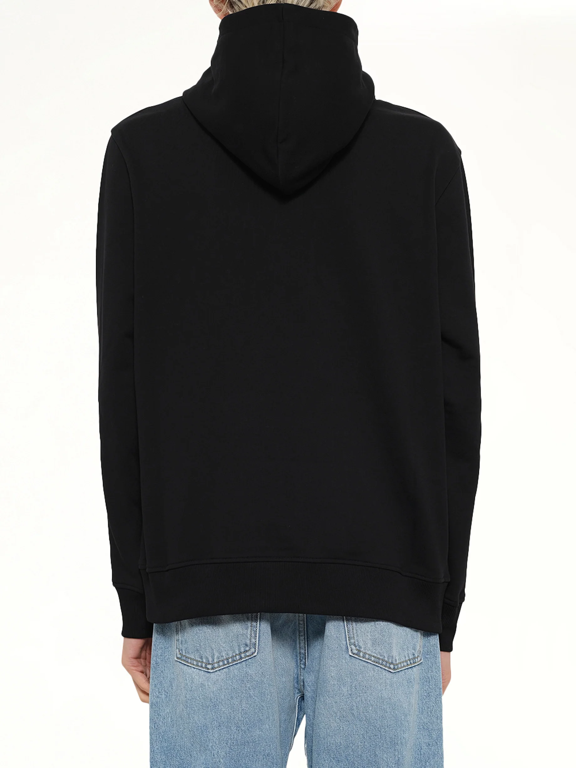 Balmain College Flock Hoodie in Black/Red - Image 5