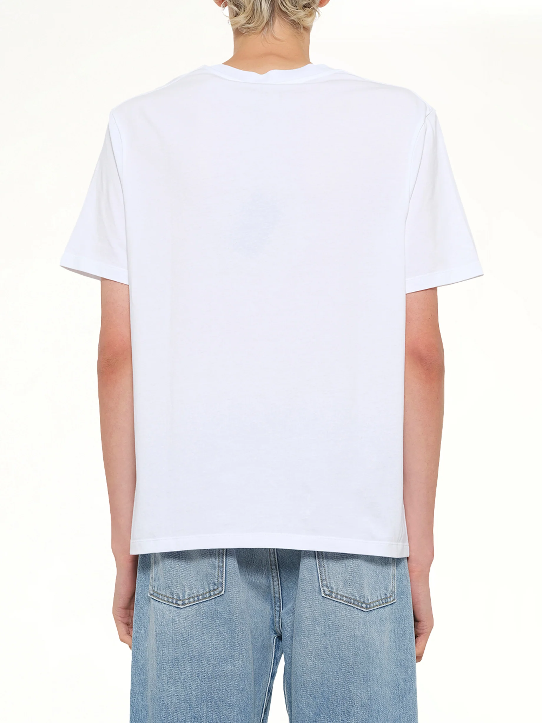 Balmain College Flock T-Shirt in White/Black - Image 5