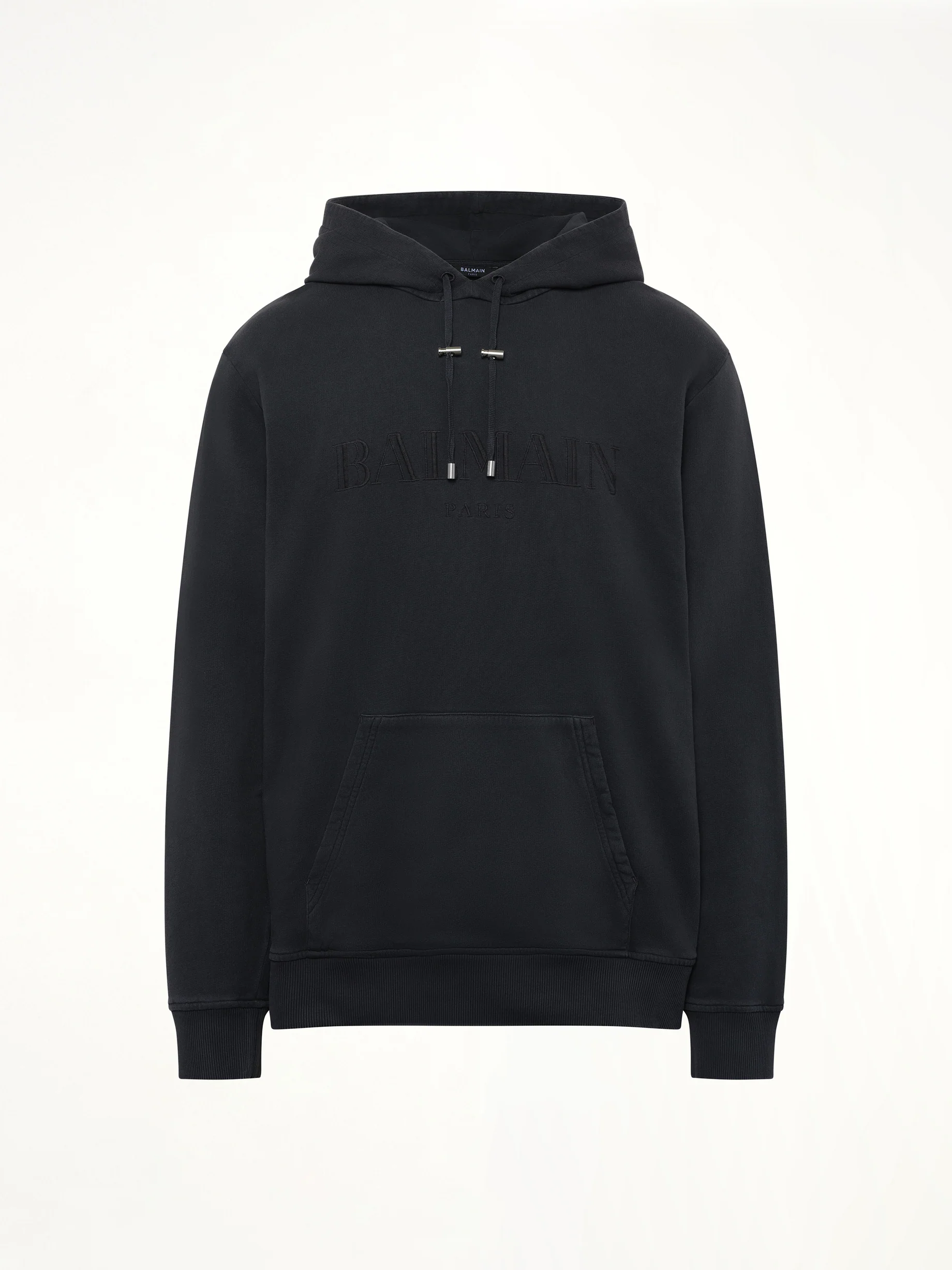 Balmain Vintage Emblem Hoodie in Vintage Black - Image 2