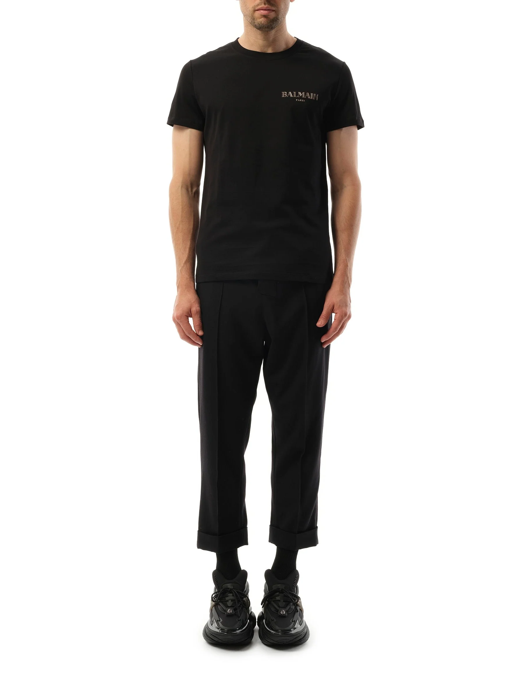 Balmain Vintage Gel T-Shirt in Black/Gold - Image 4