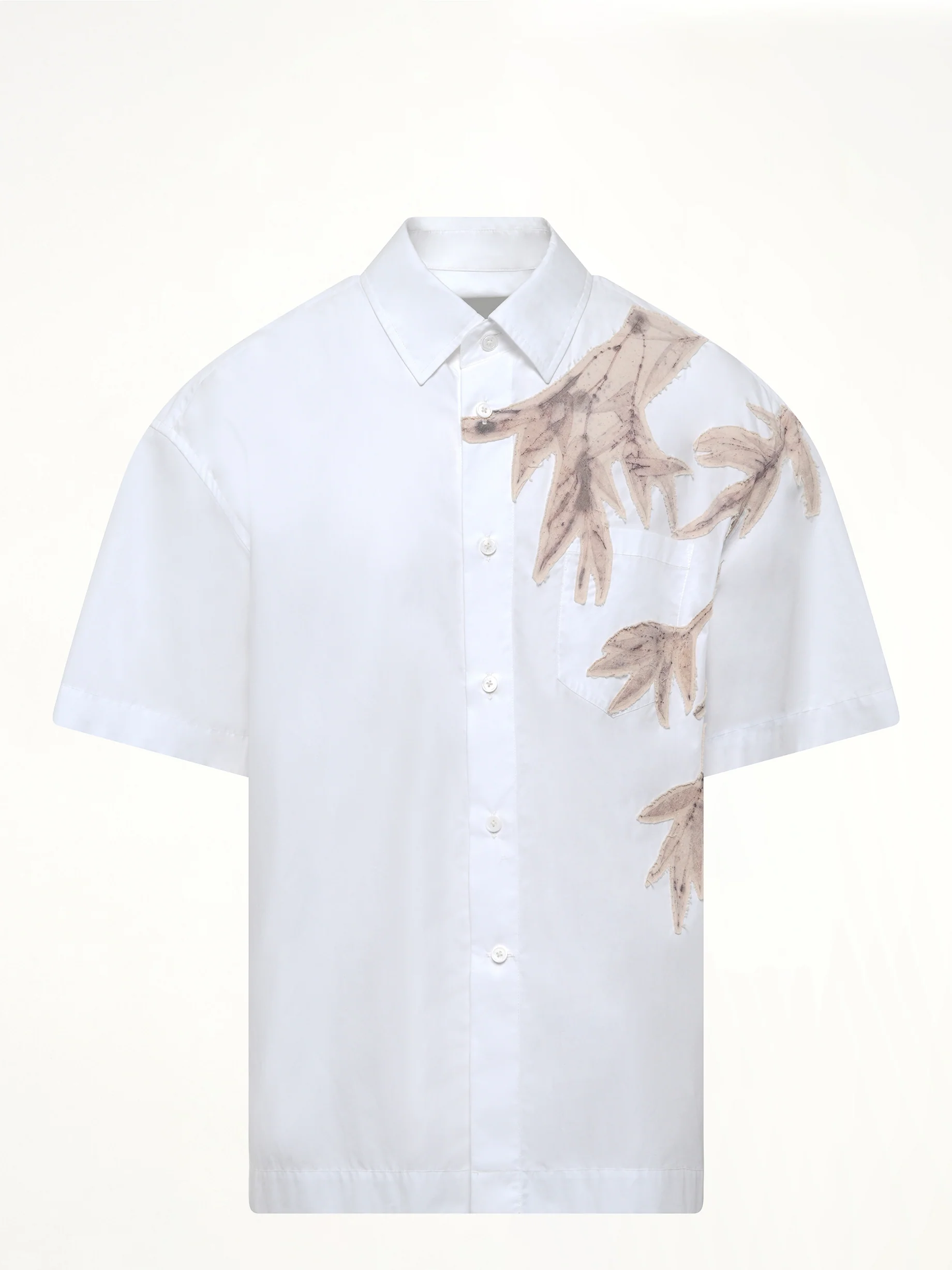 Bamboo Printed Short Sleeve Shirt in White - Image 2