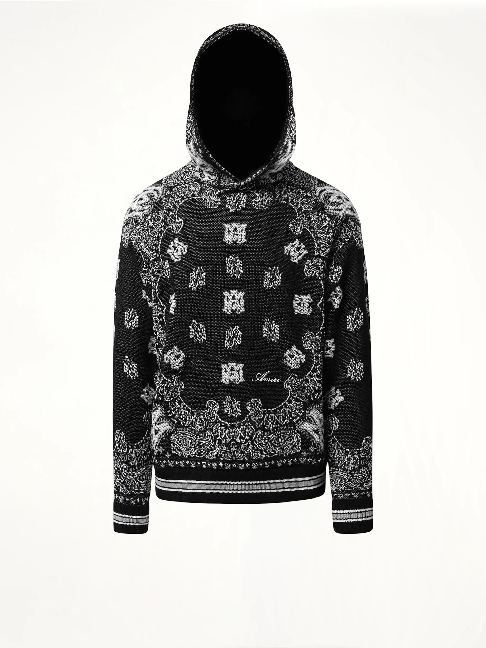 Bandana Hoodie in Black/White - Image 2