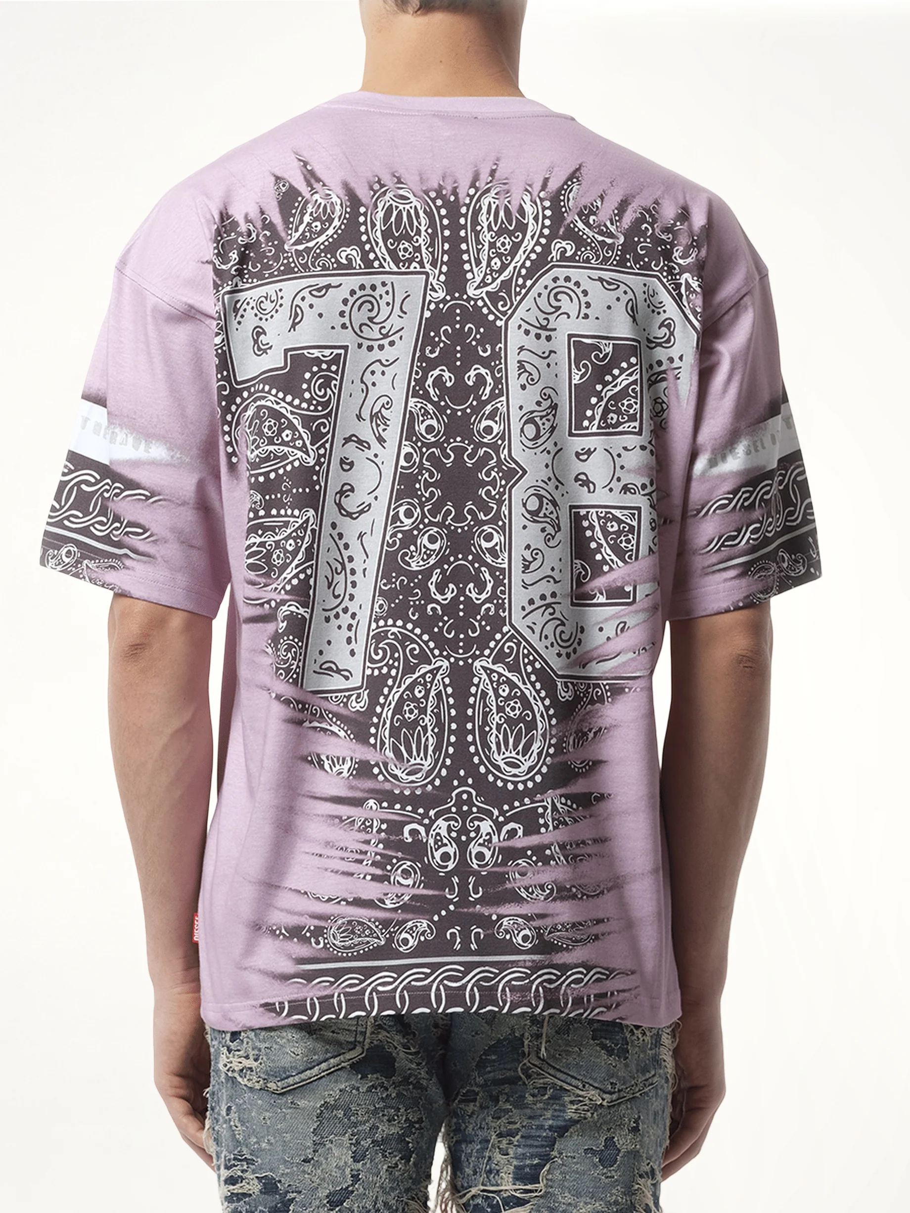 Bandana Print T-Shirt in Black/White - Image 5