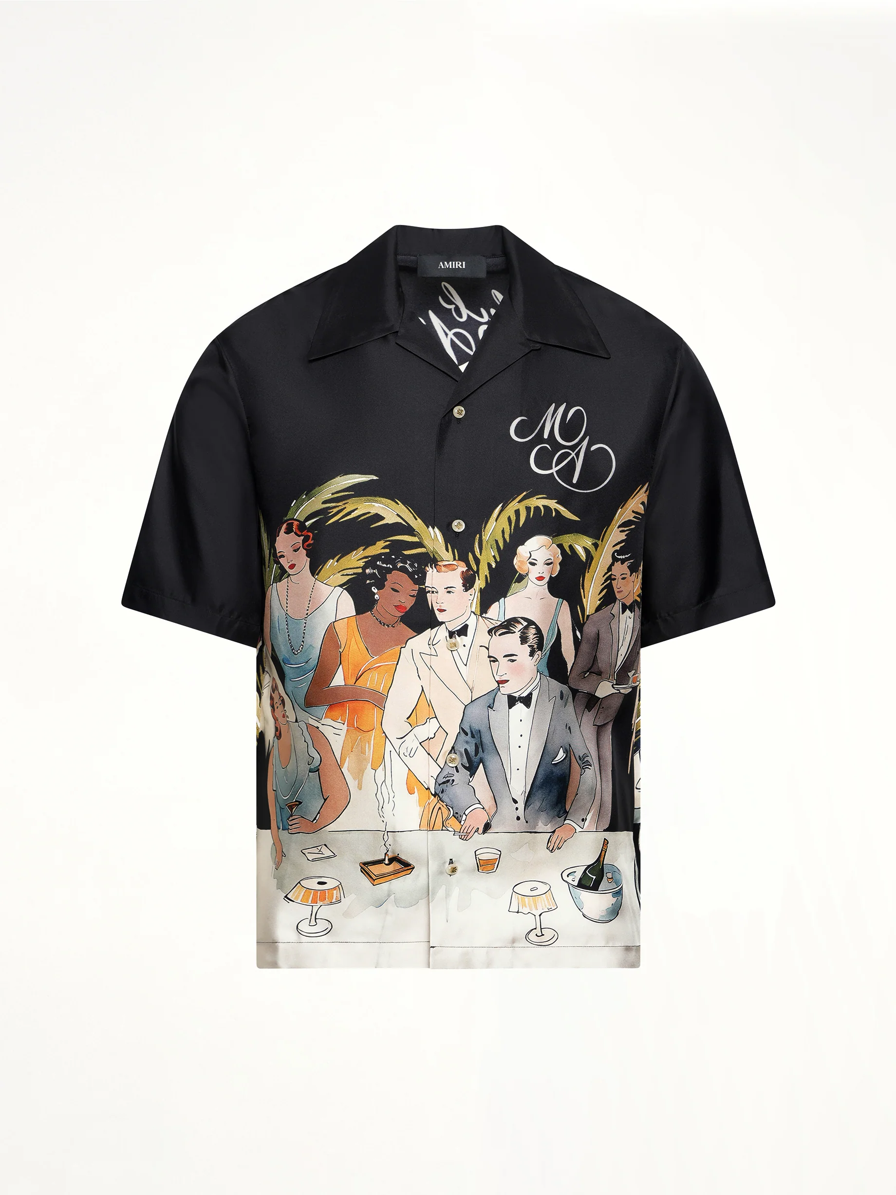 Bar Scene Bowling Shirt in Black - Image 2