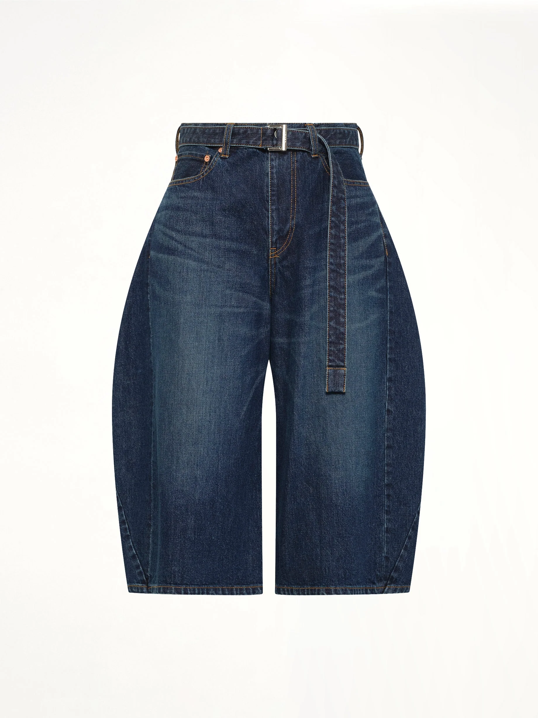 Barrel Denim Bermuda Pants in Blue - Image 2