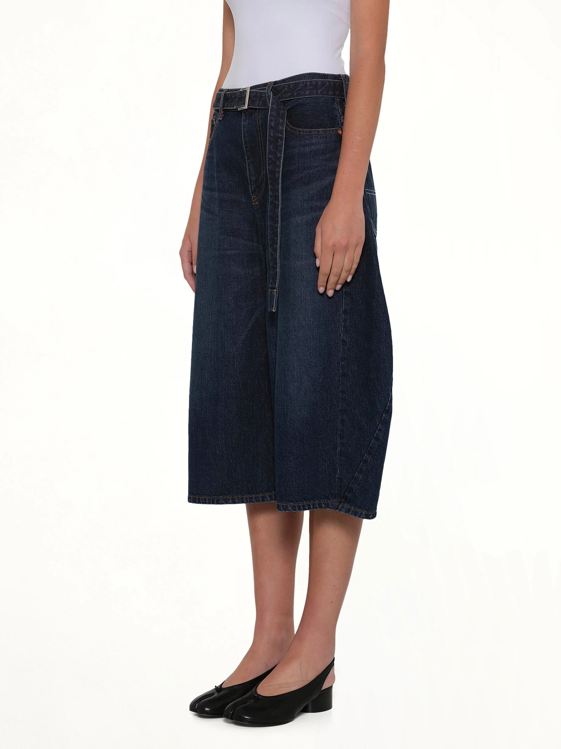 Barrel Denim Bermuda Pants in Blue - Image 3