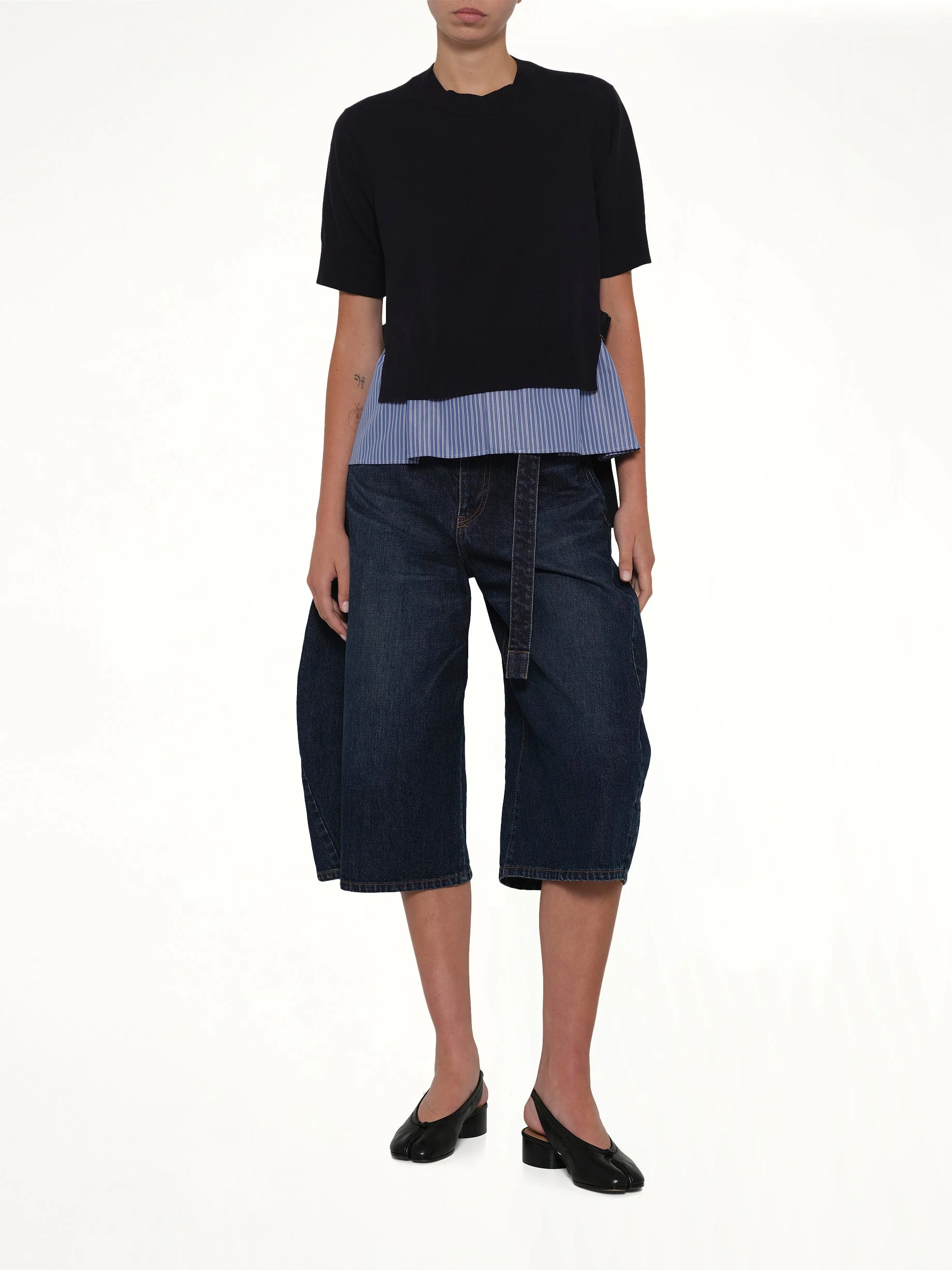Barrel Denim Bermuda Pants in Blue - Image 4