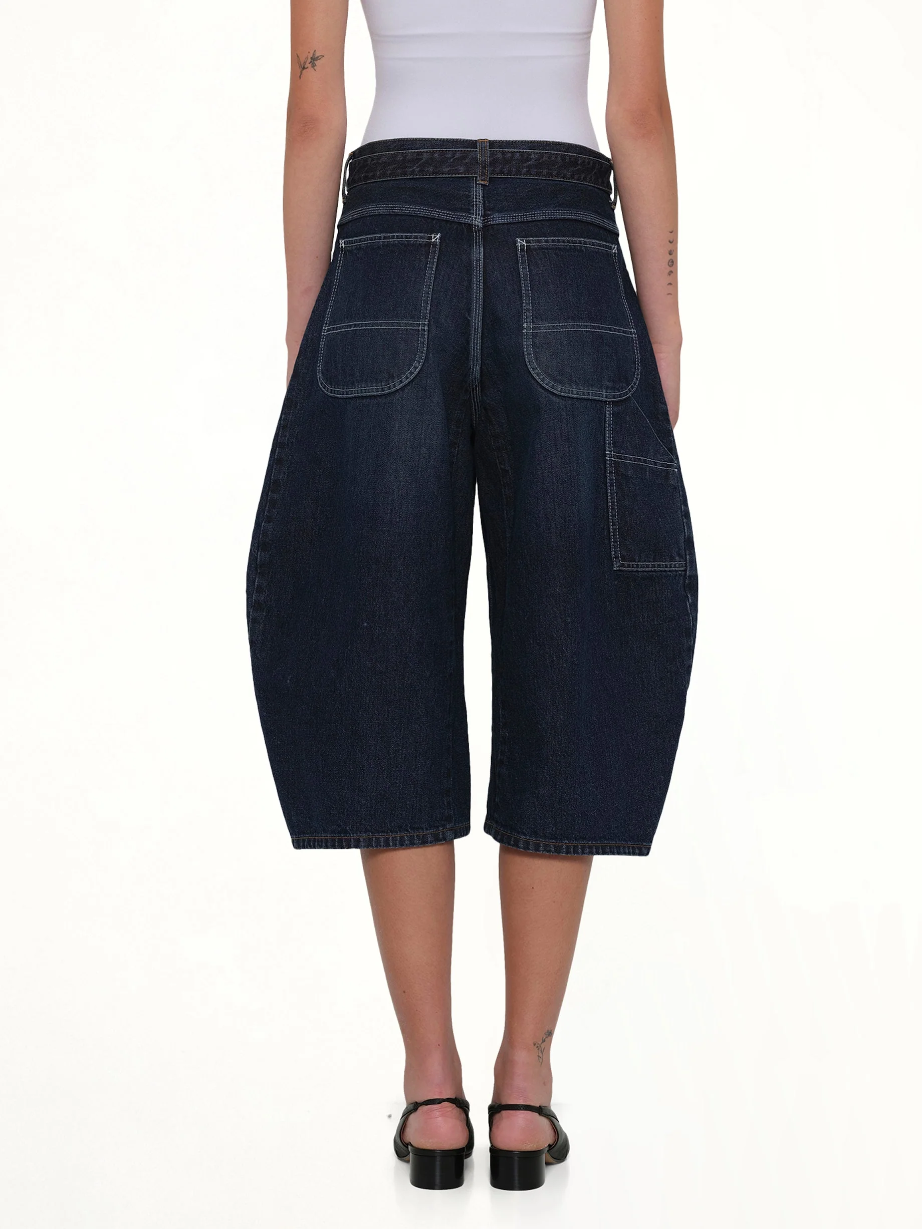 Barrel Denim Bermuda Pants in Blue - Image 5