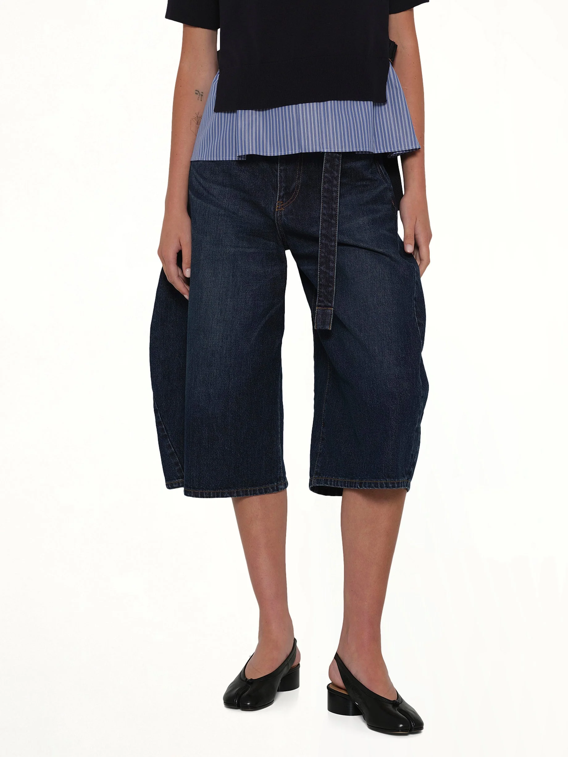 Barrel Denim Bermuda Pants in Blue - Image 6