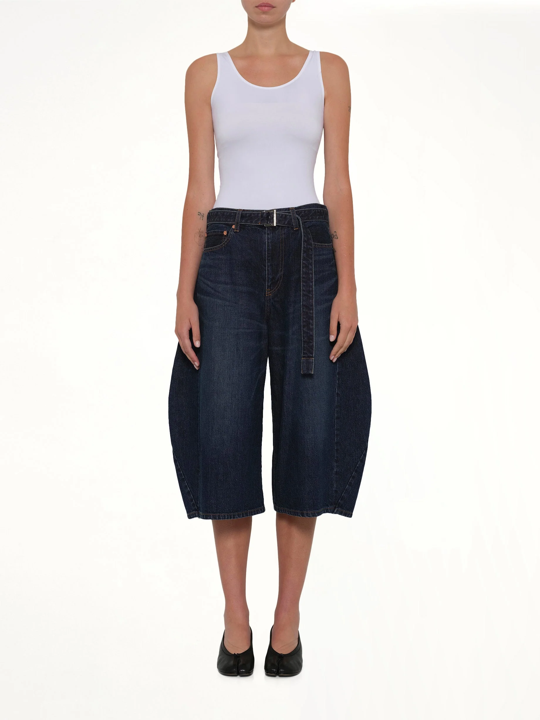 Barrel Denim Bermuda Pants in Blue - Image 7