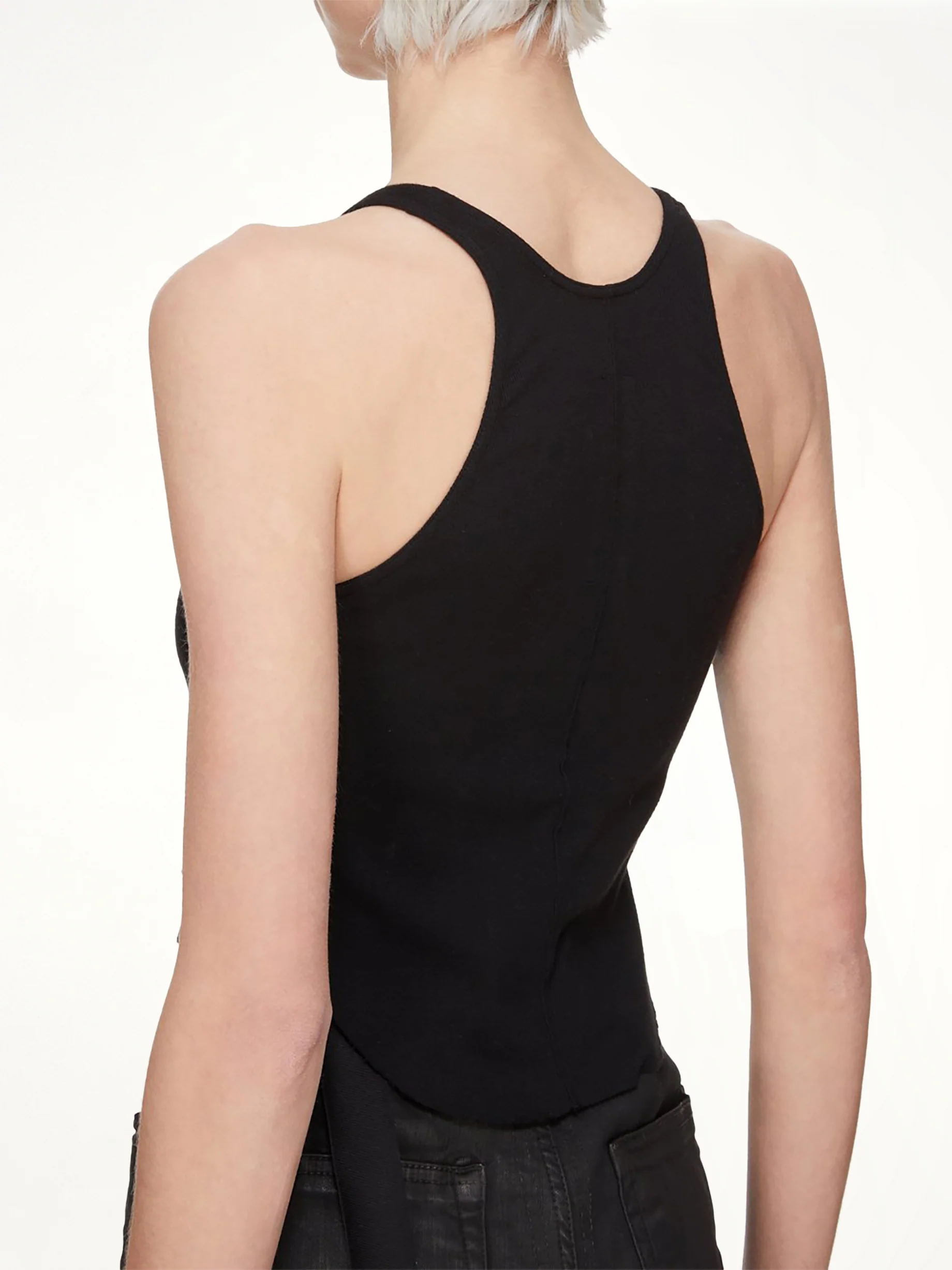 Basic Cropped Tank in Black - Image 5