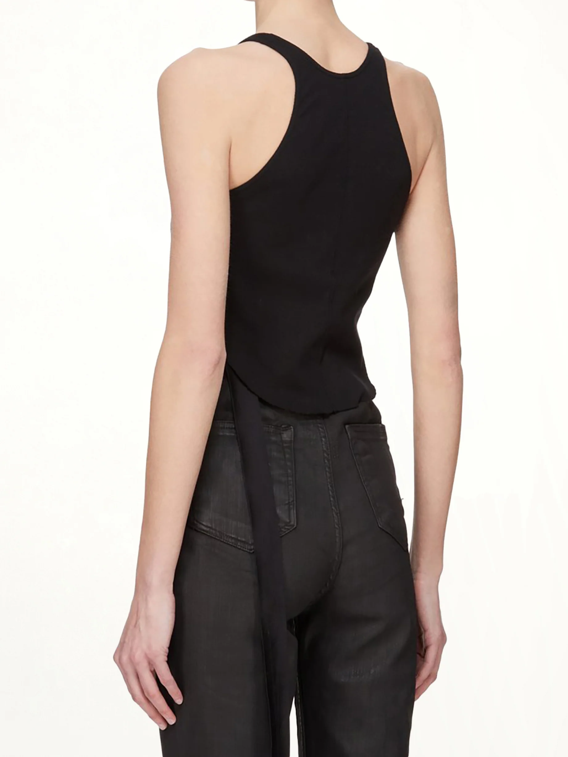 Basic Cropped Tank in Black - Image 6