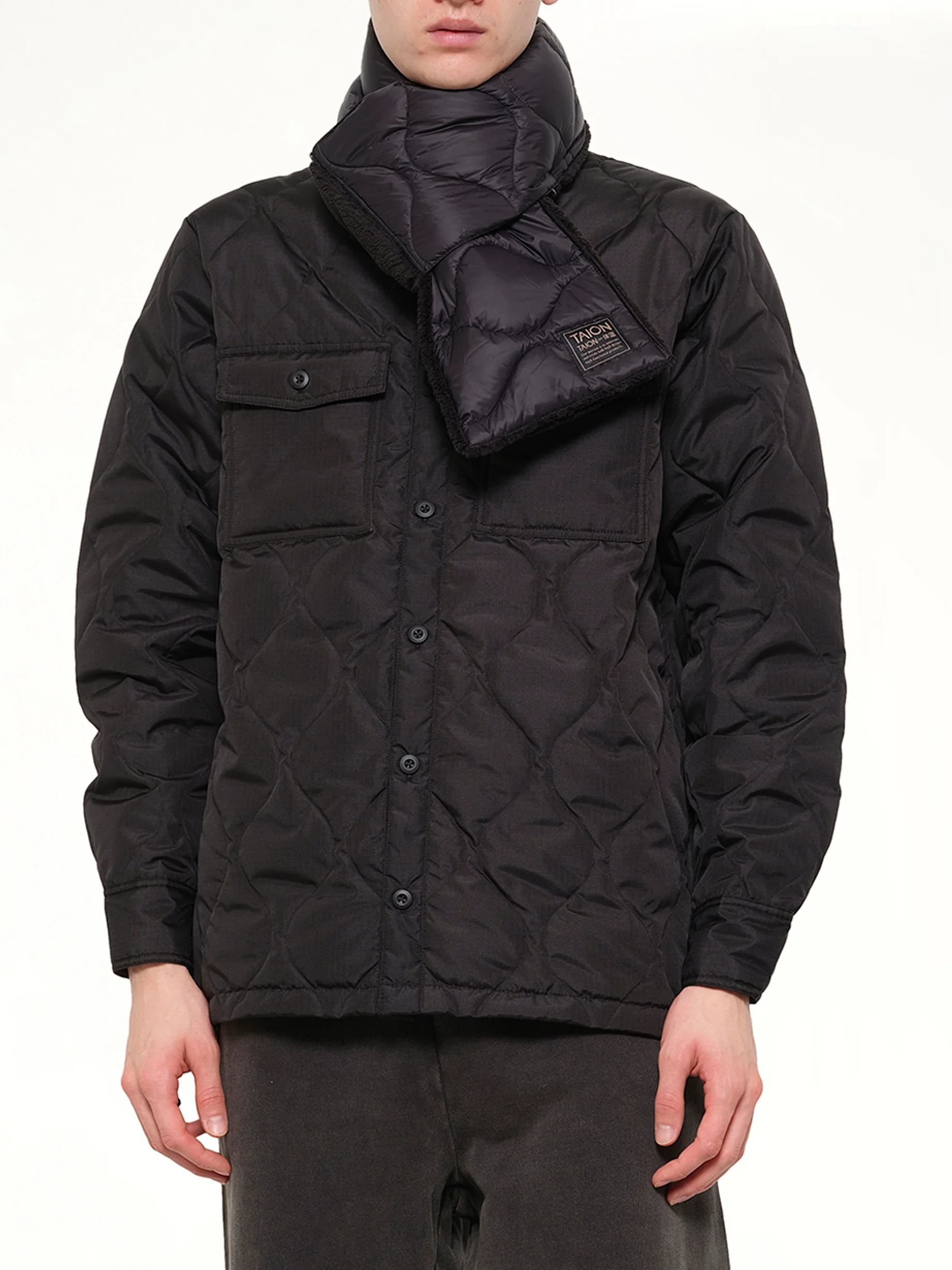 Basic Down Scarf in Black - Image 2