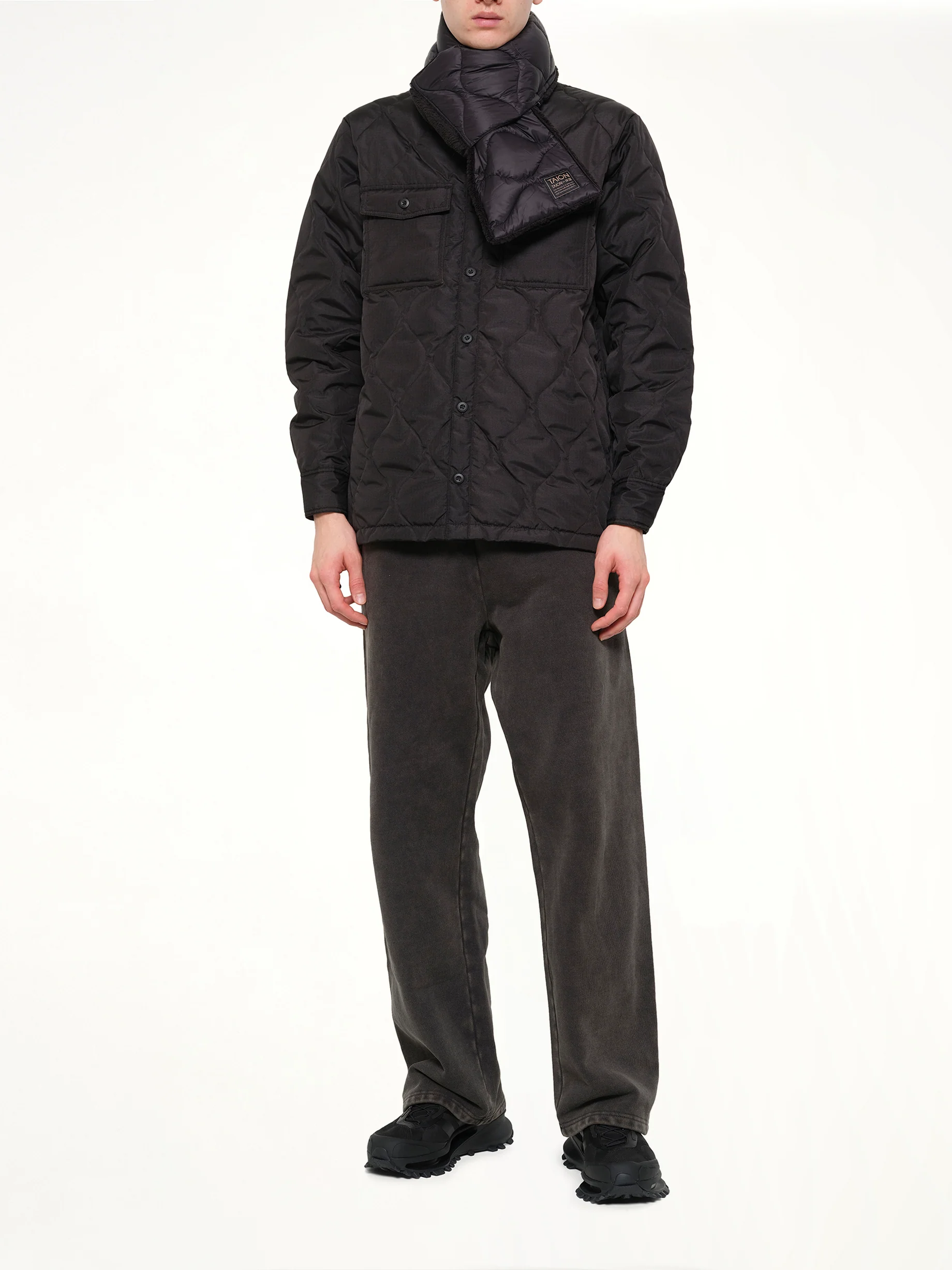 Basic Down Scarf in Black - Image 3