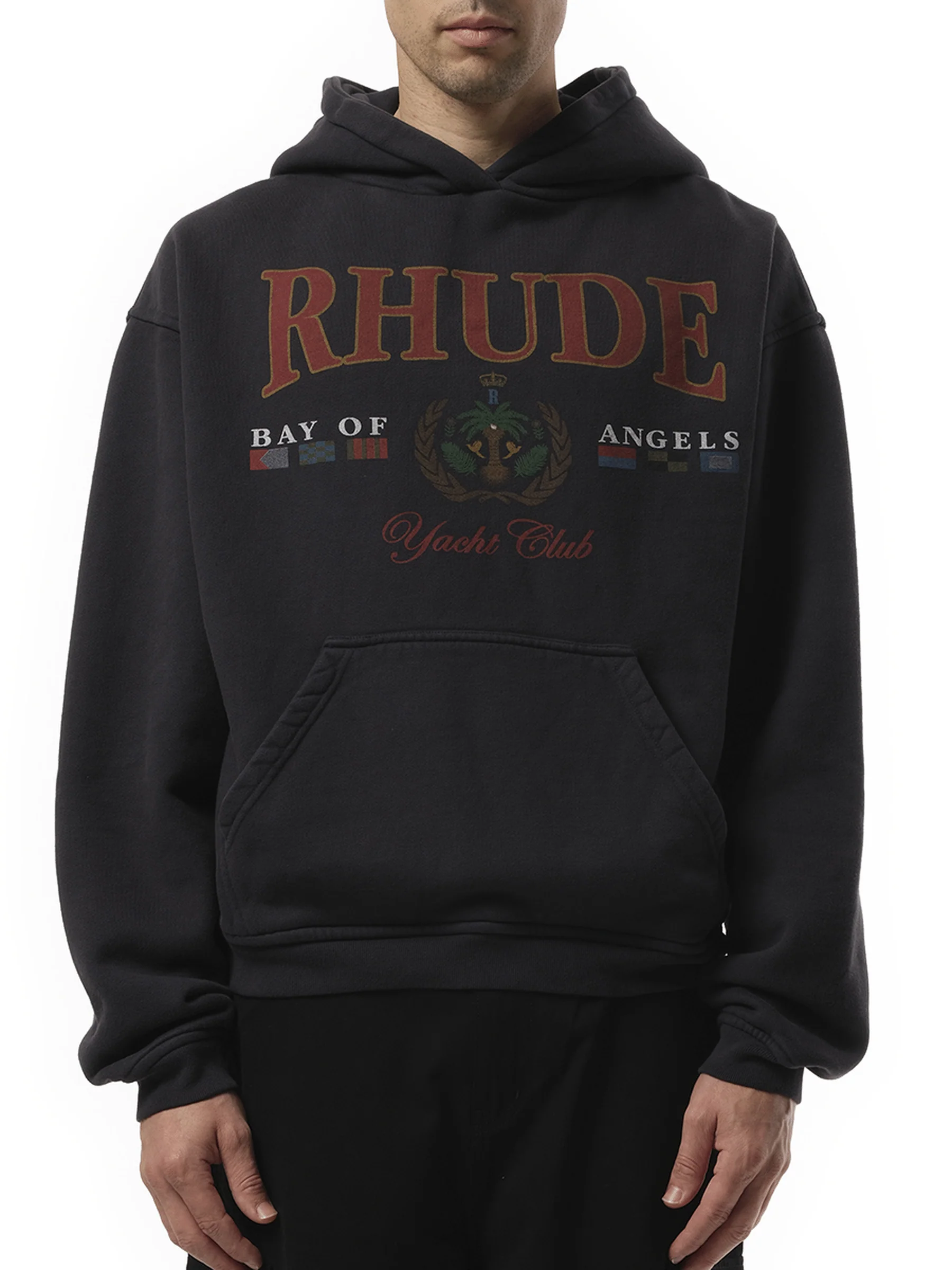 Bay of Angels Yacht Hoodie in Vintage Black
