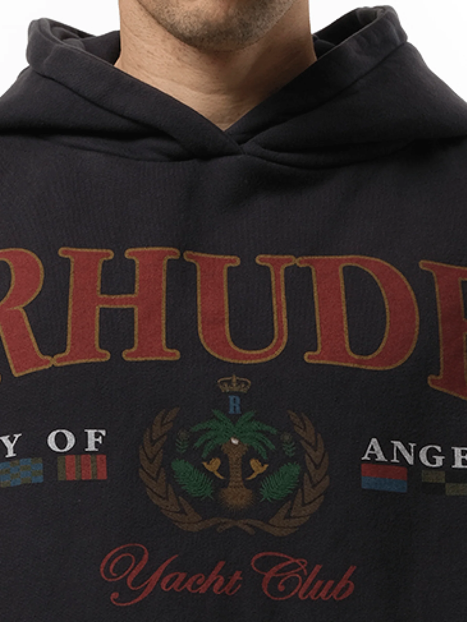 Bay of Angels Yacht Hoodie in Vintage Black - Image 3