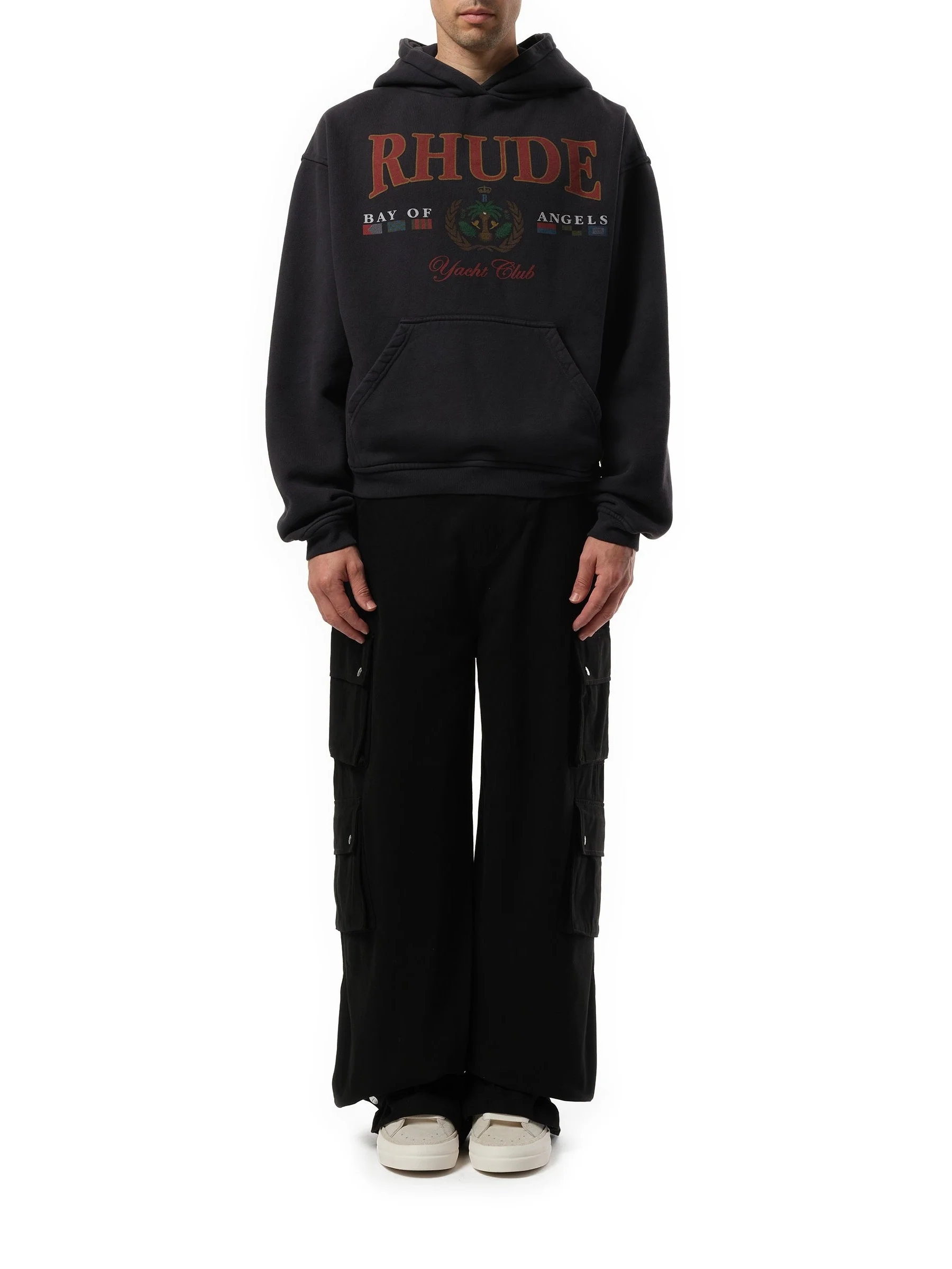 Bay of Angels Yacht Hoodie in Vintage Black - Image 4