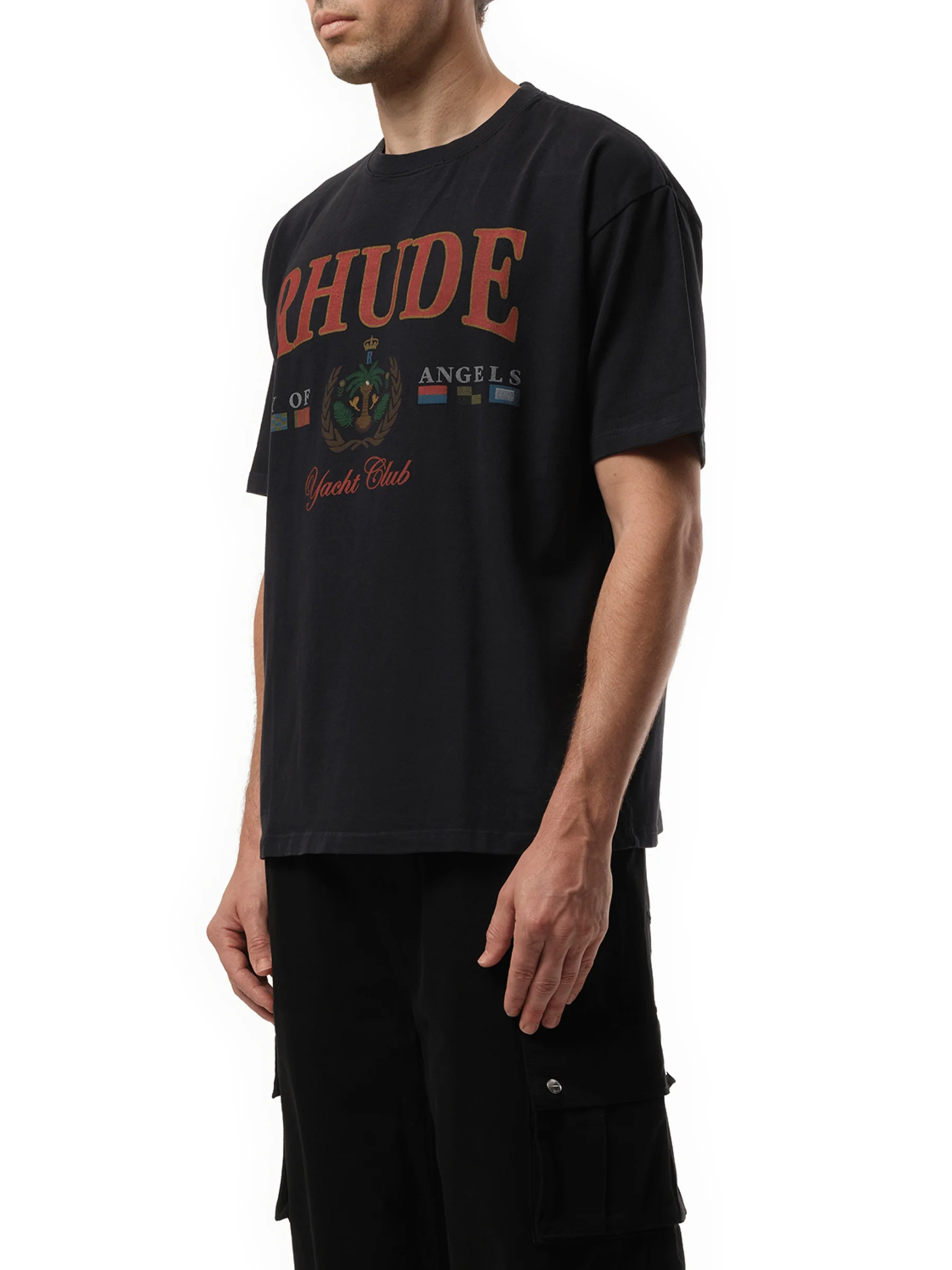 Bay of Angels Yacht T-Shirt in Vintage Black - Image 5