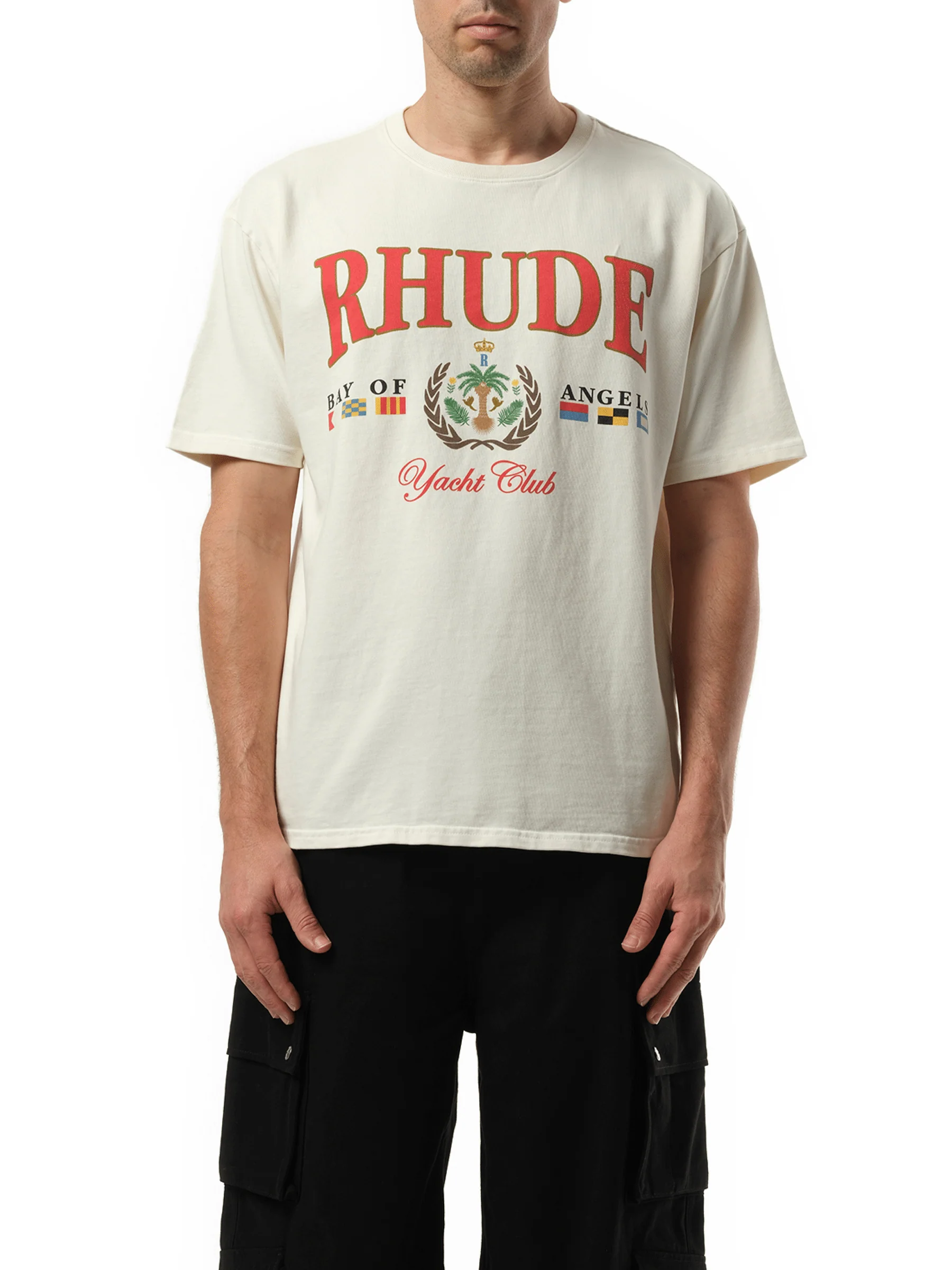 Bay of Angels Yacht T-Shirt in Vintage White