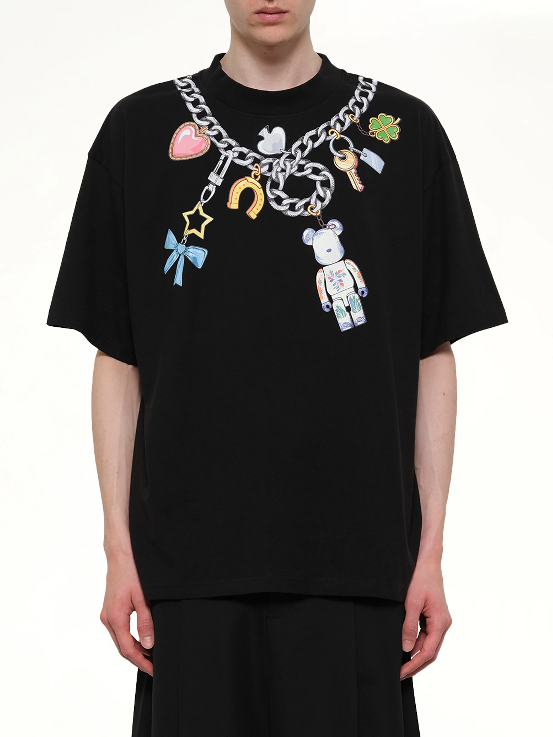 Bearbrick Print Cotton T-Shirt in Black