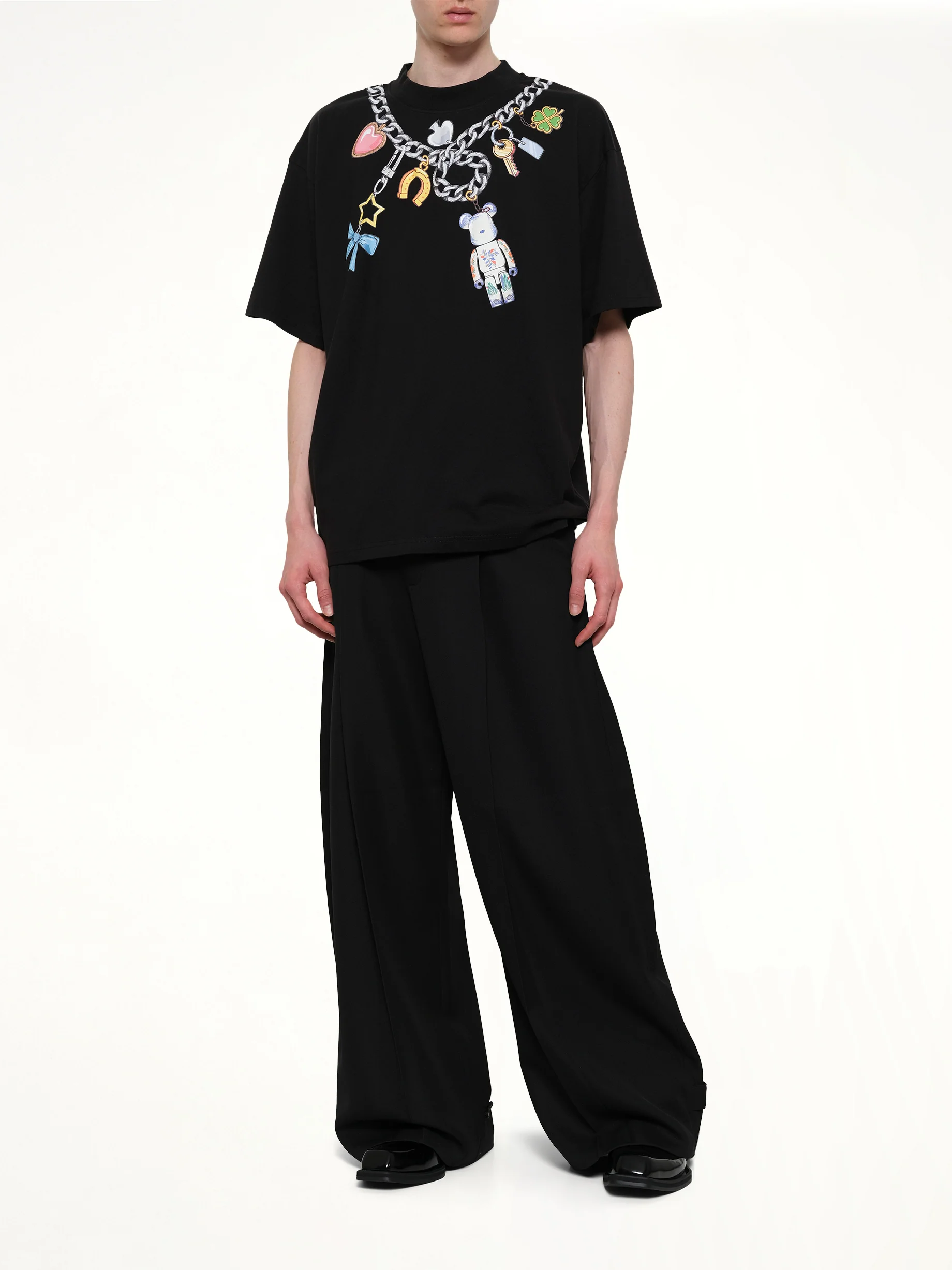 Bearbrick Print Cotton T-Shirt in Black - Image 4