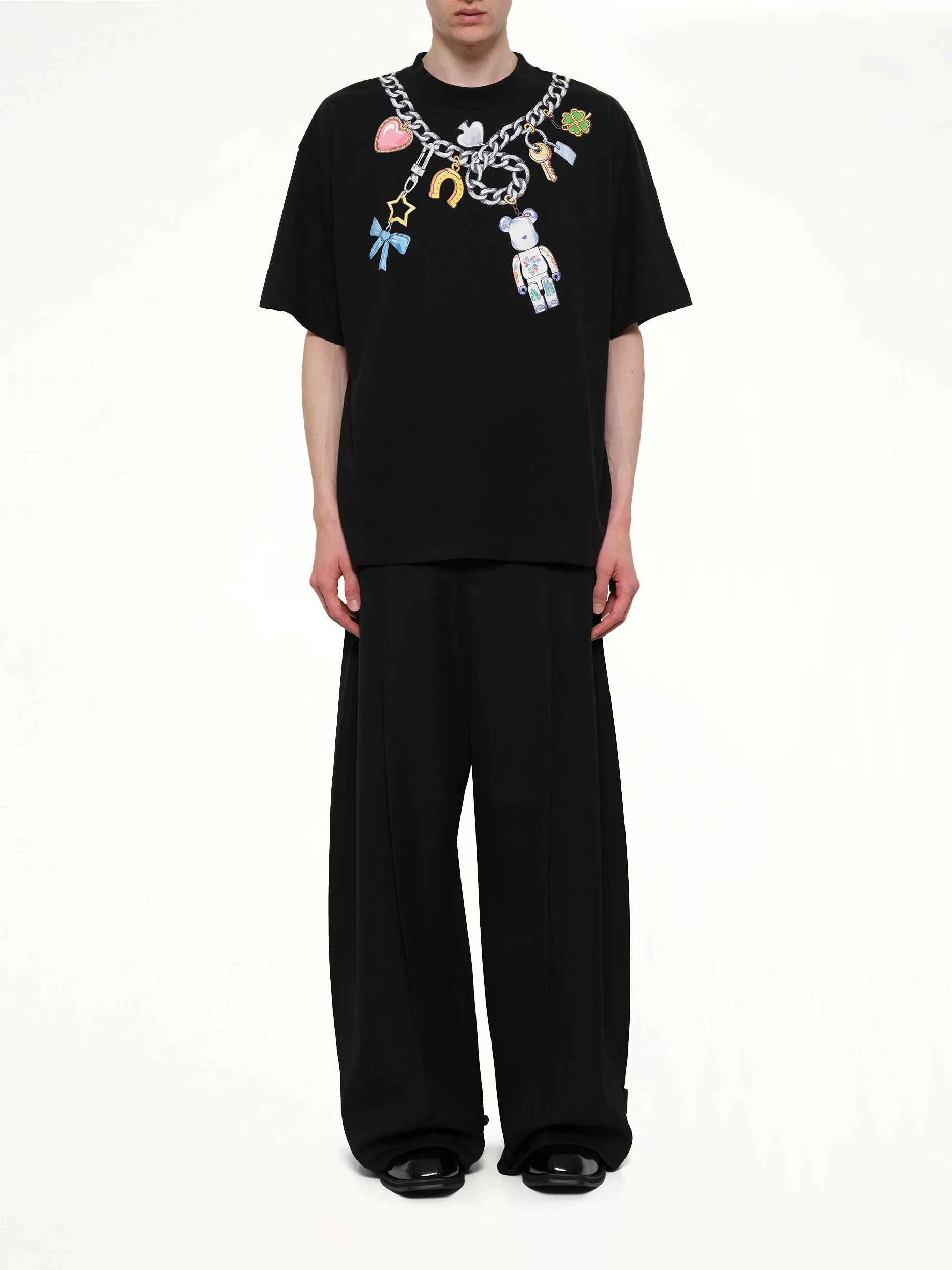 Bearbrick Print Cotton T-Shirt in Black - Image 7