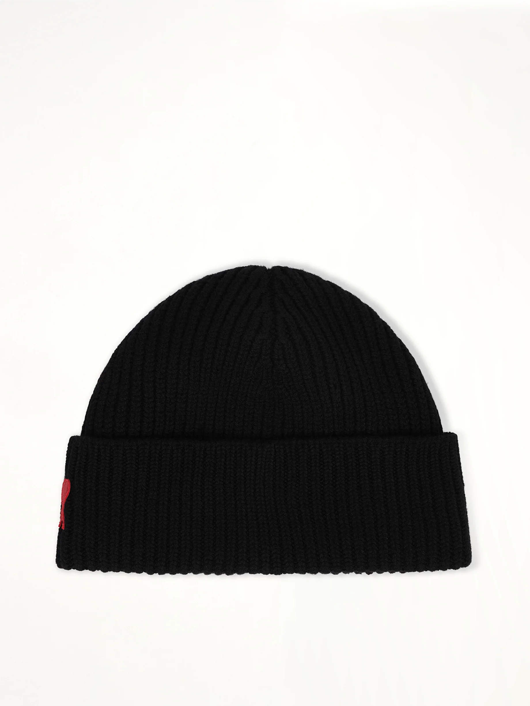 Beanie with Contrasted Ami De Coeur in Black - Image 2