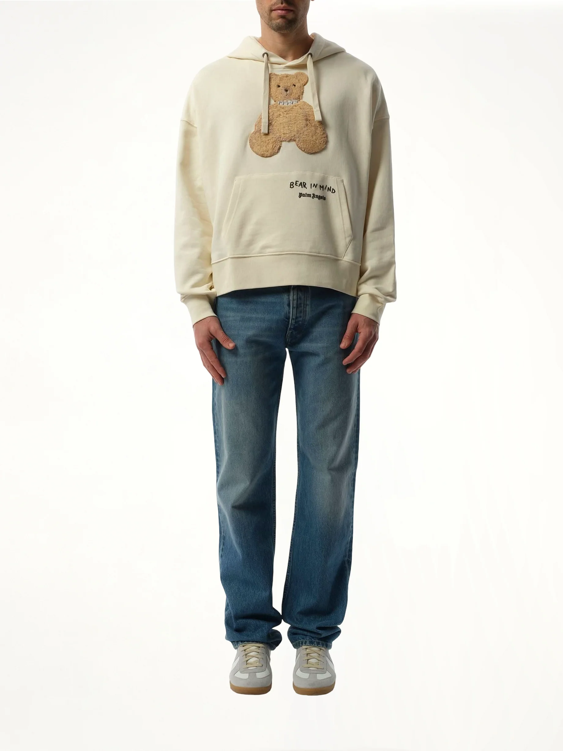 Bear in Mind Hoodie in Off White/Brown - Image 4