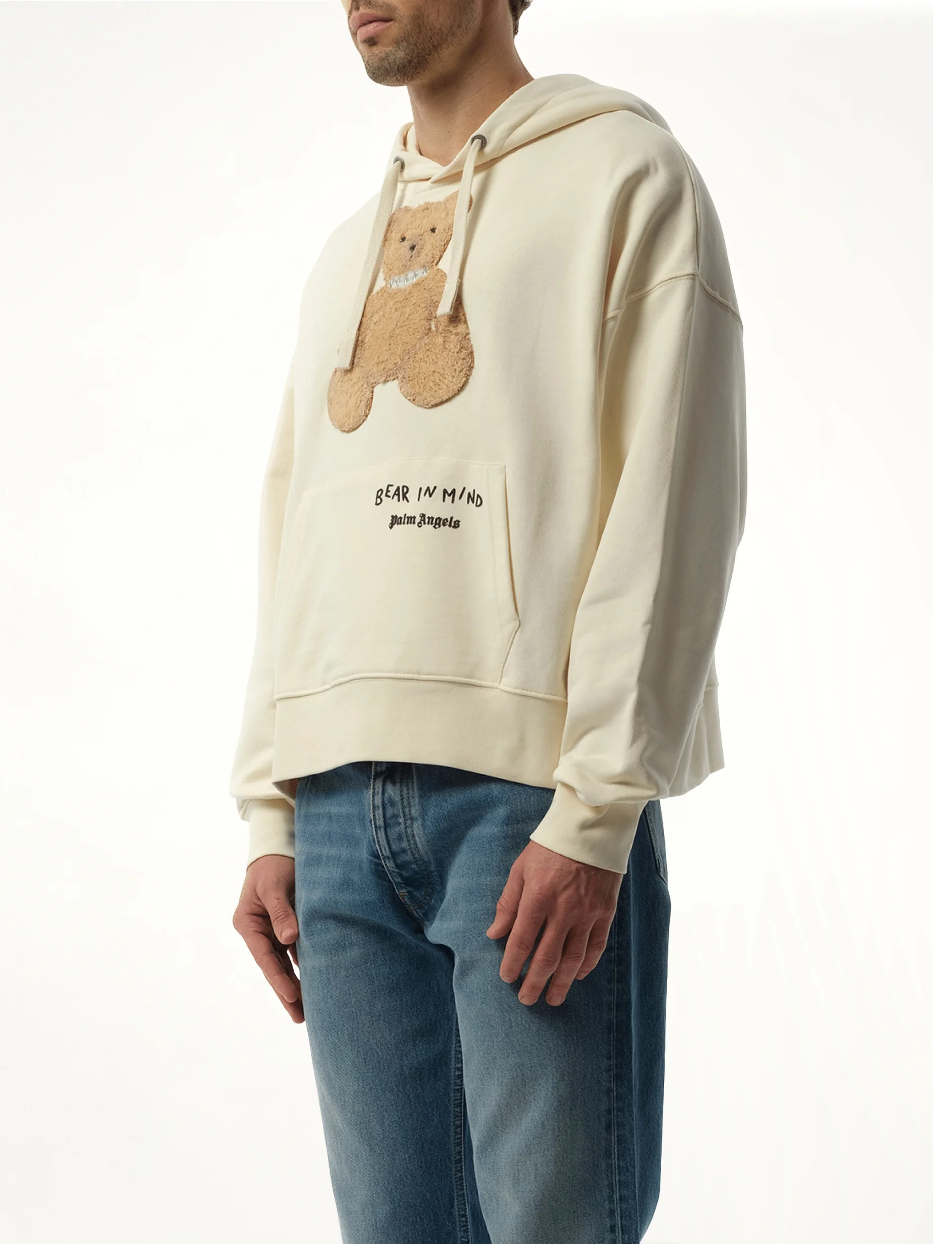 Bear in Mind Hoodie in Off White/Brown - Image 5