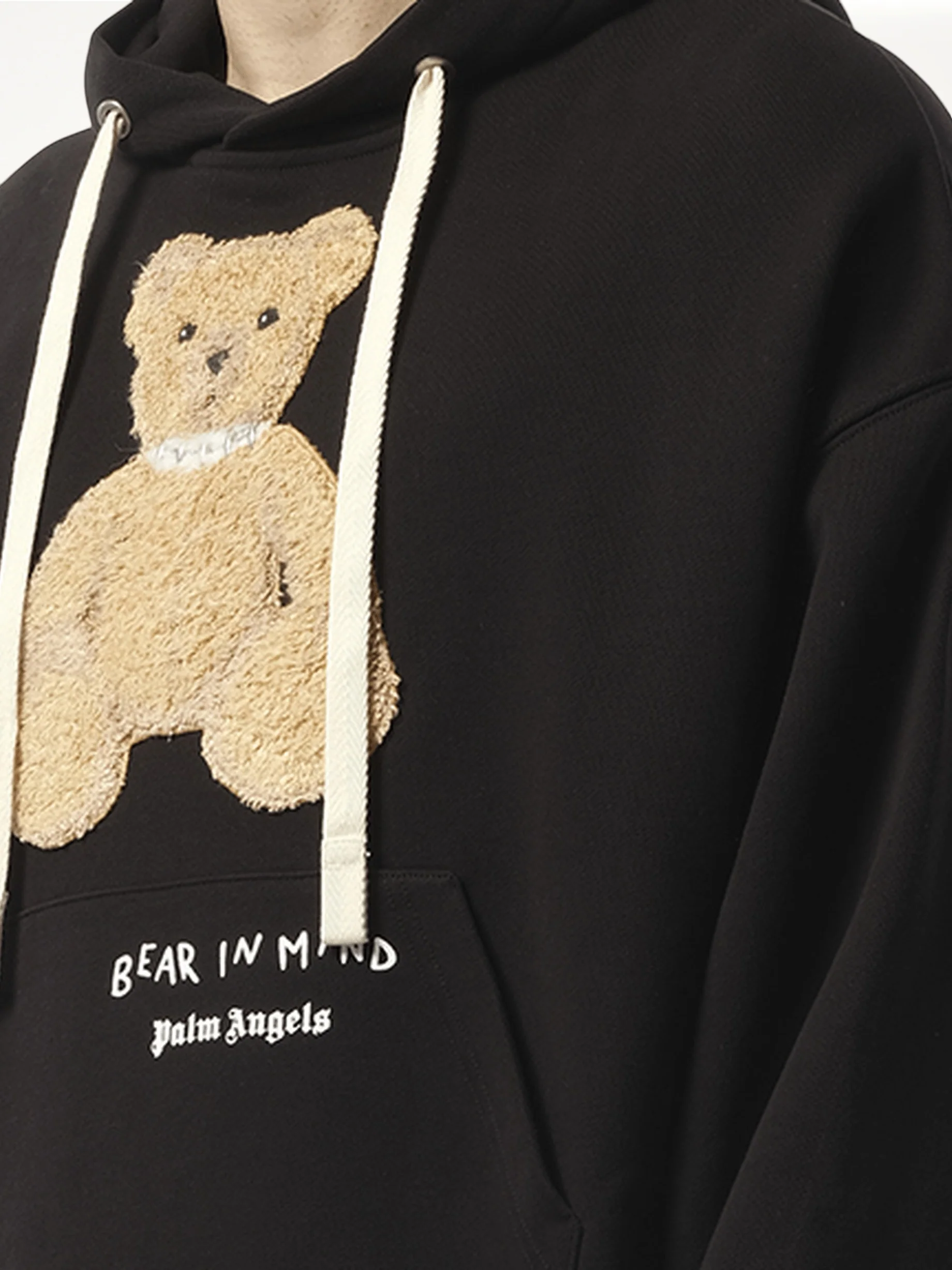 Bear in Mind Over Hoodie in Black/Brown - Image 3