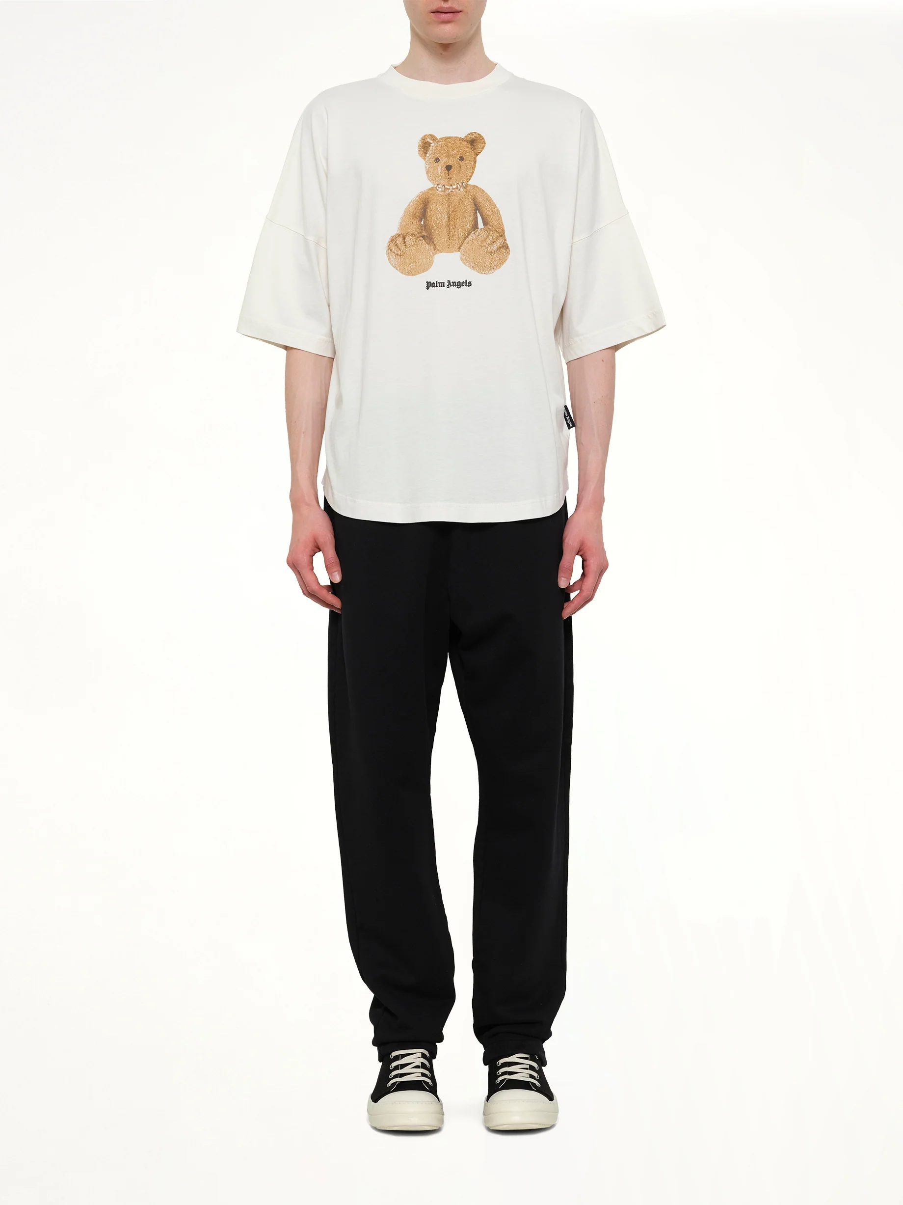 Bear Over T-Shirt in Off White/Brown - Image 7