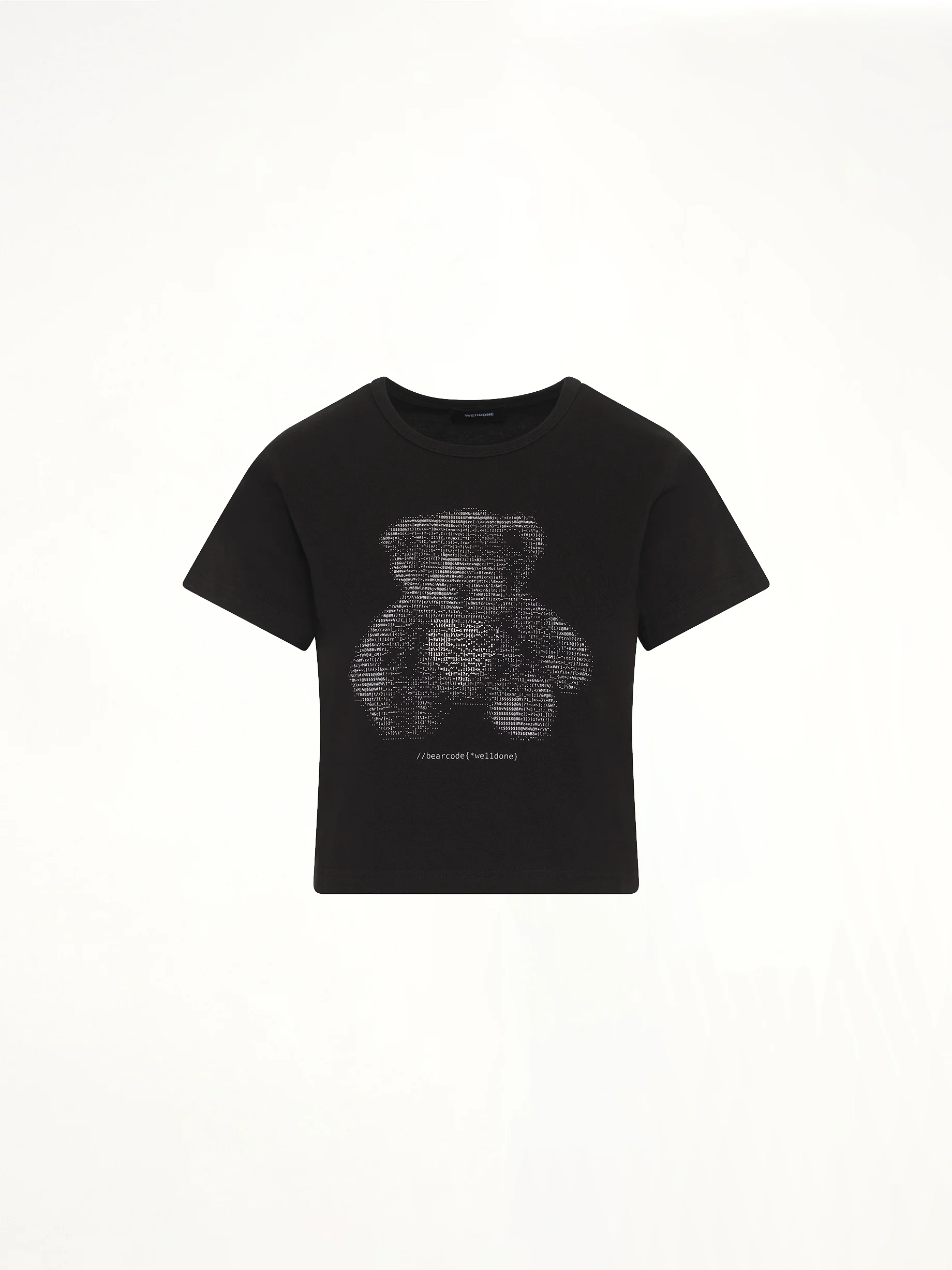 Bear Print Slim-Fit T-Shirt in Black - Image 2