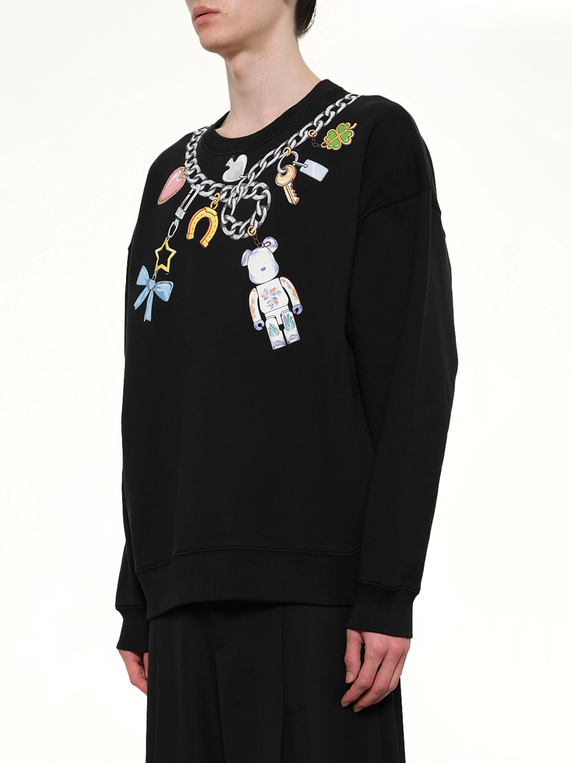 Bearbrick Print Cotton Sweatshirt in Black - Image 3