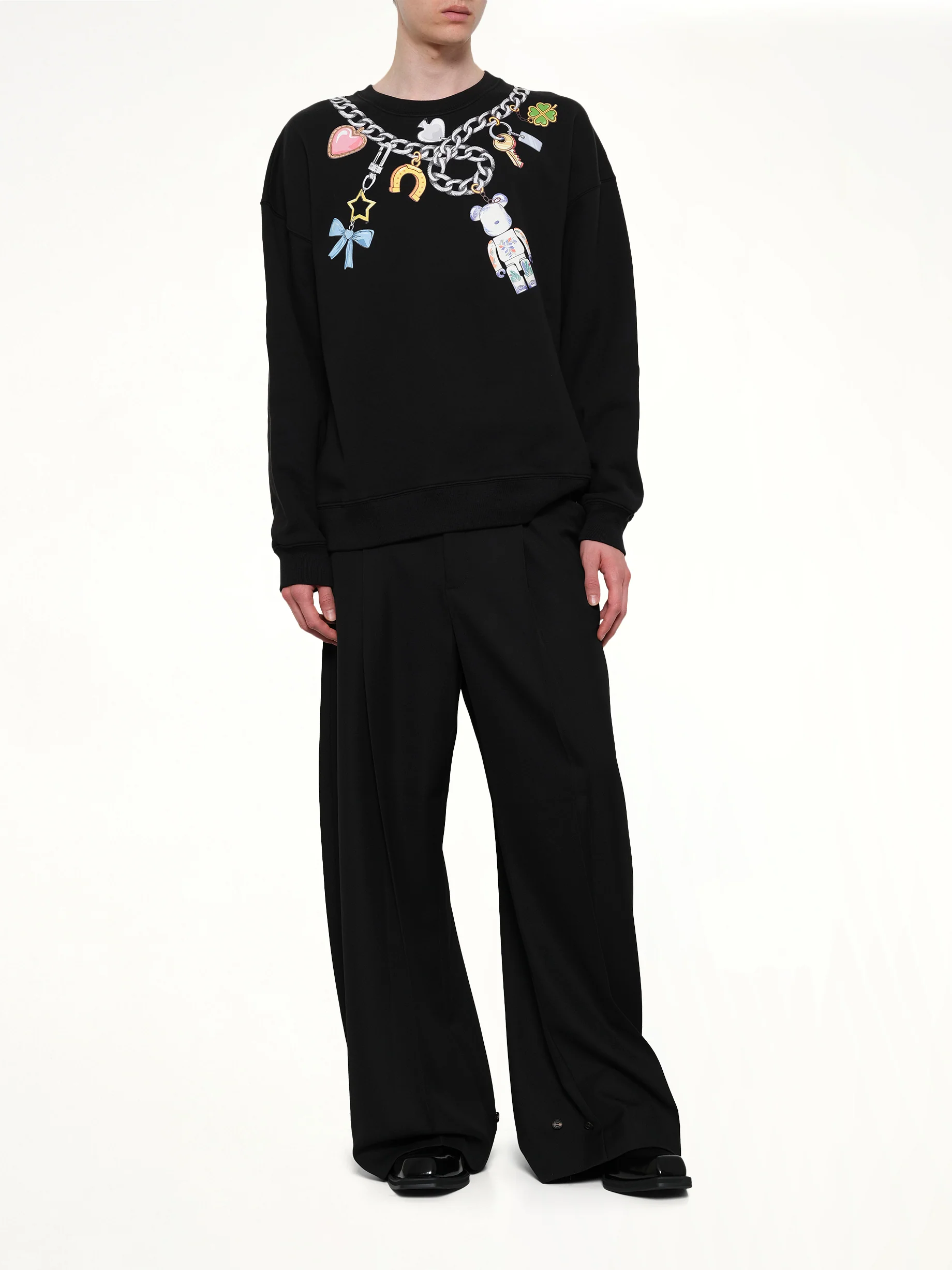 Bearbrick Print Cotton Sweatshirt in Black - Image 4