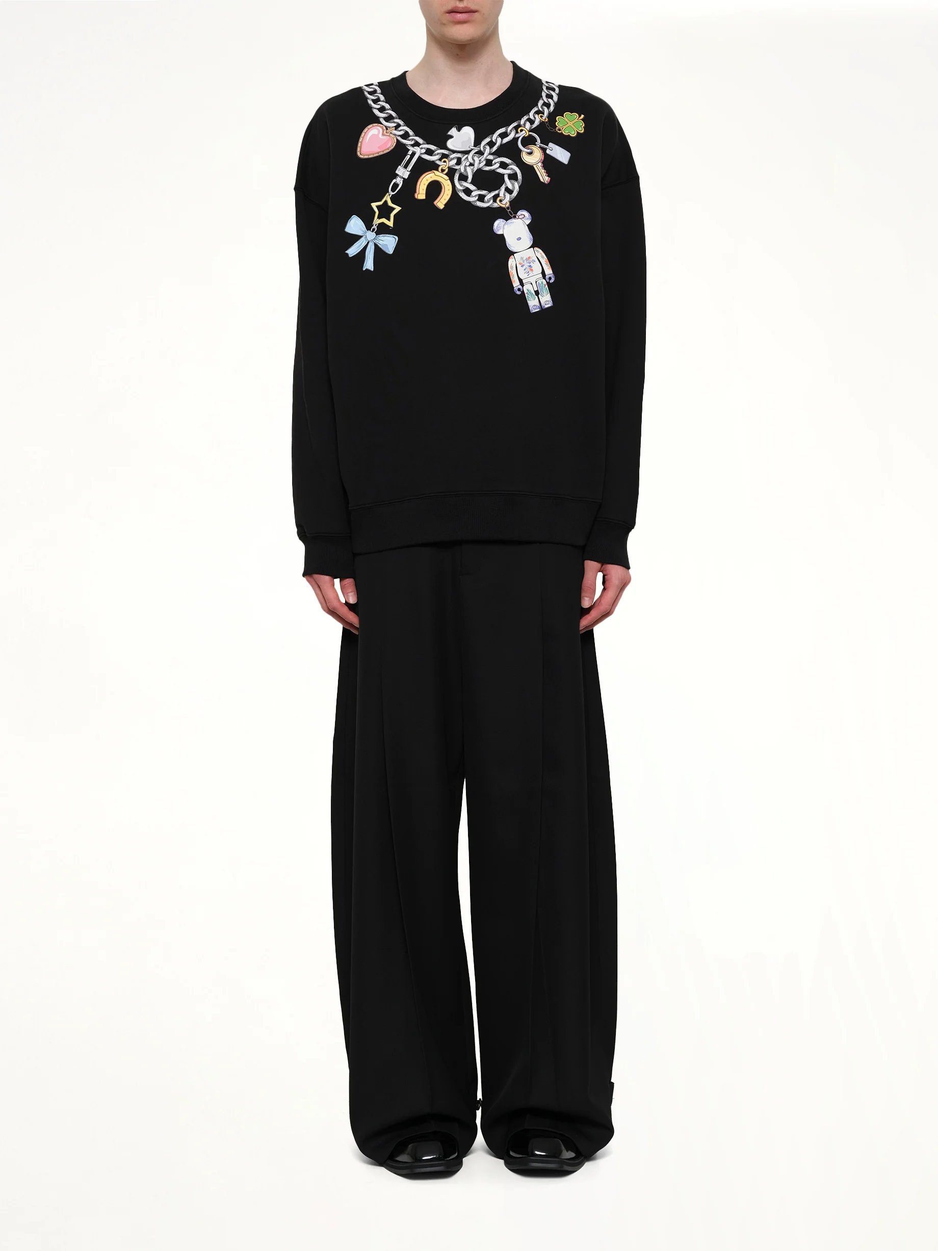Bearbrick Print Cotton Sweatshirt in Black - Image 7