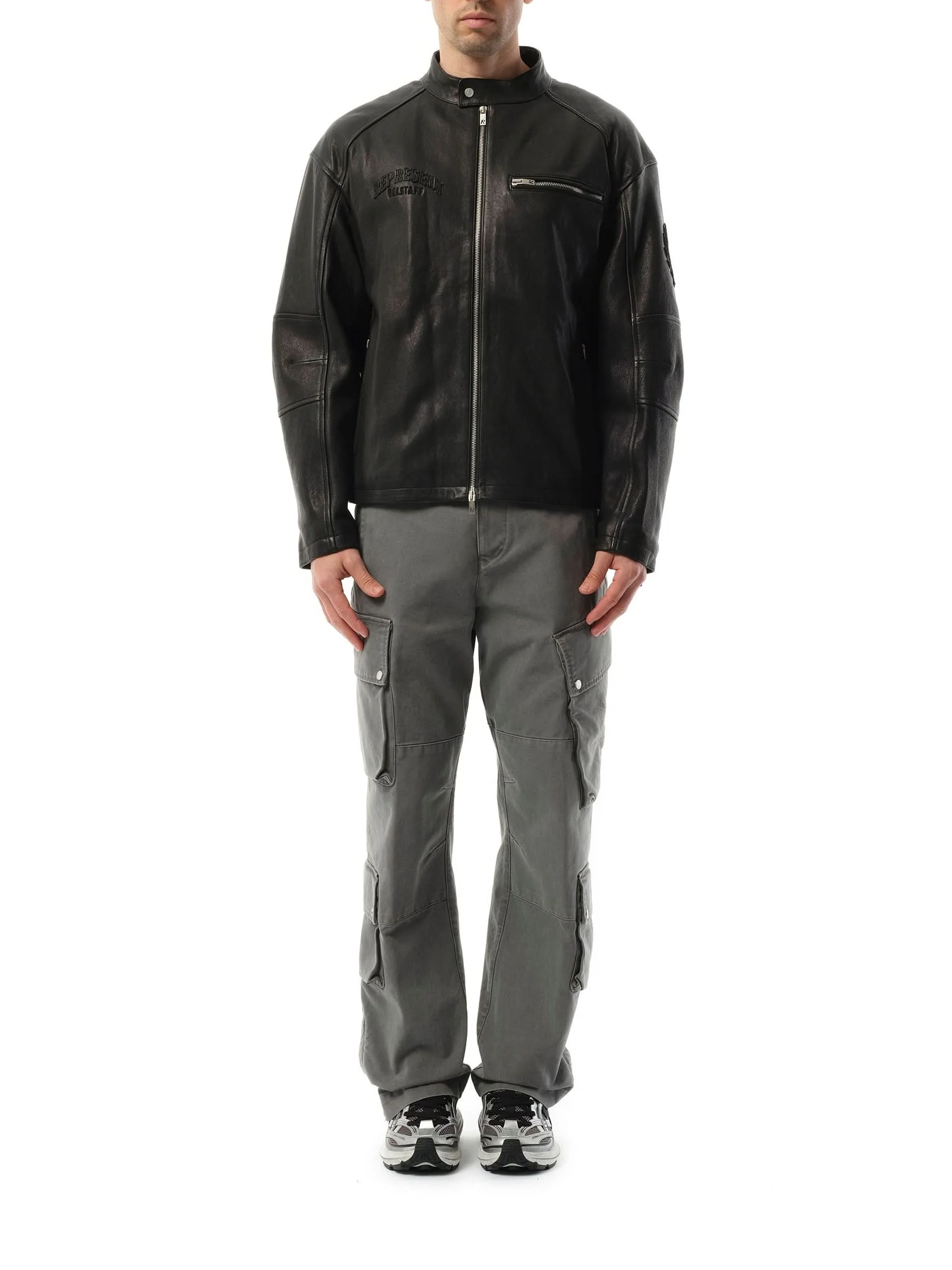 Belstaff Leather Race Jacket in Black - Image 4
