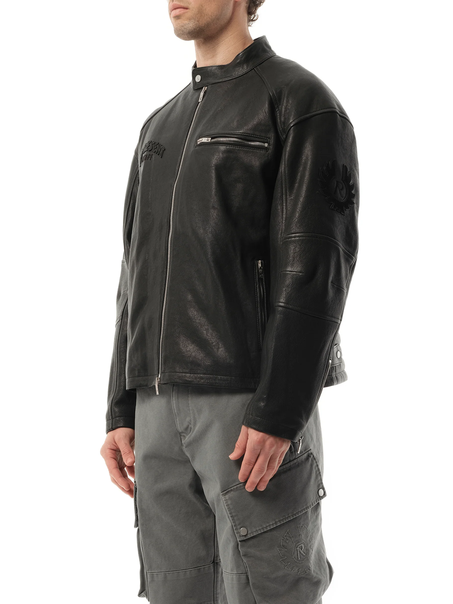 Belstaff Leather Race Jacket in Black - Image 5