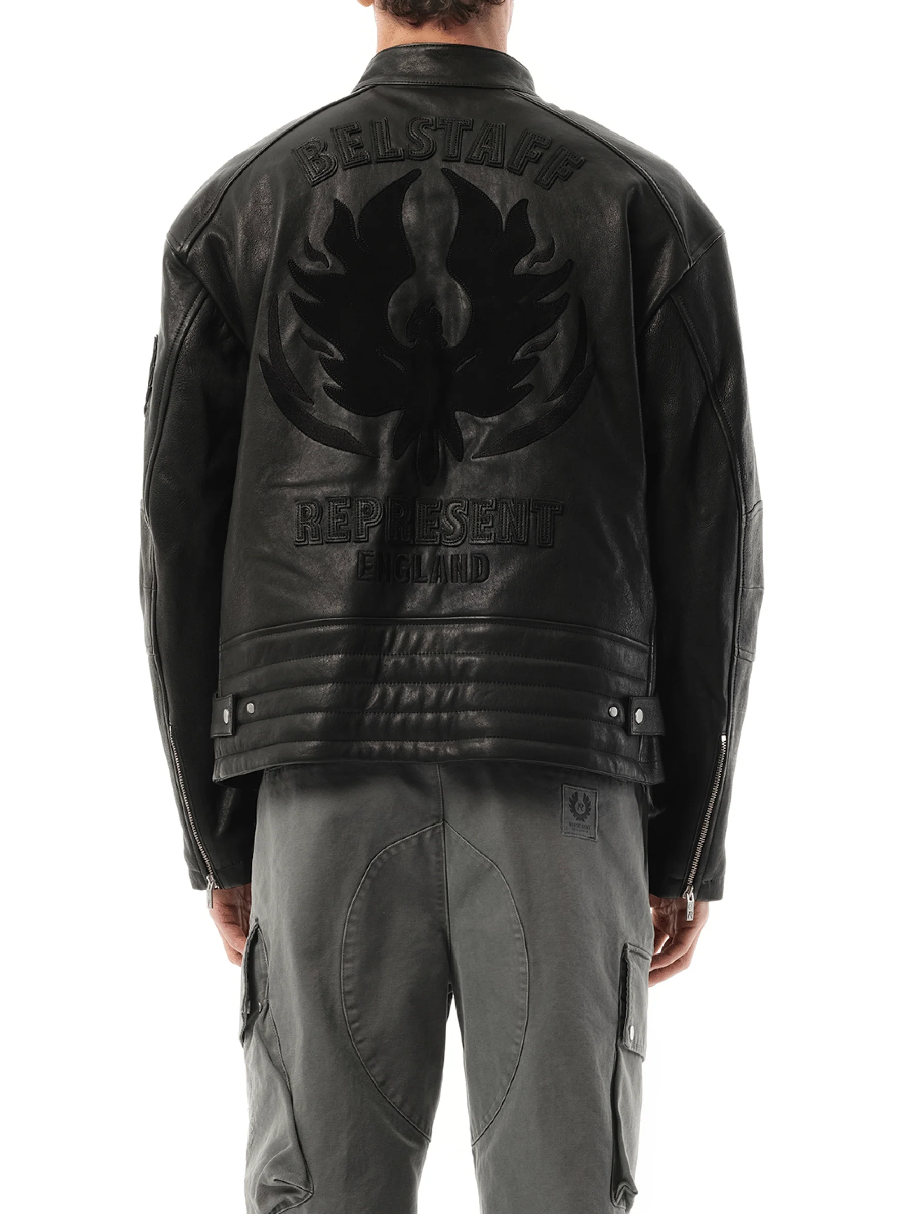 Belstaff Leather Race Jacket in Black - Image 6