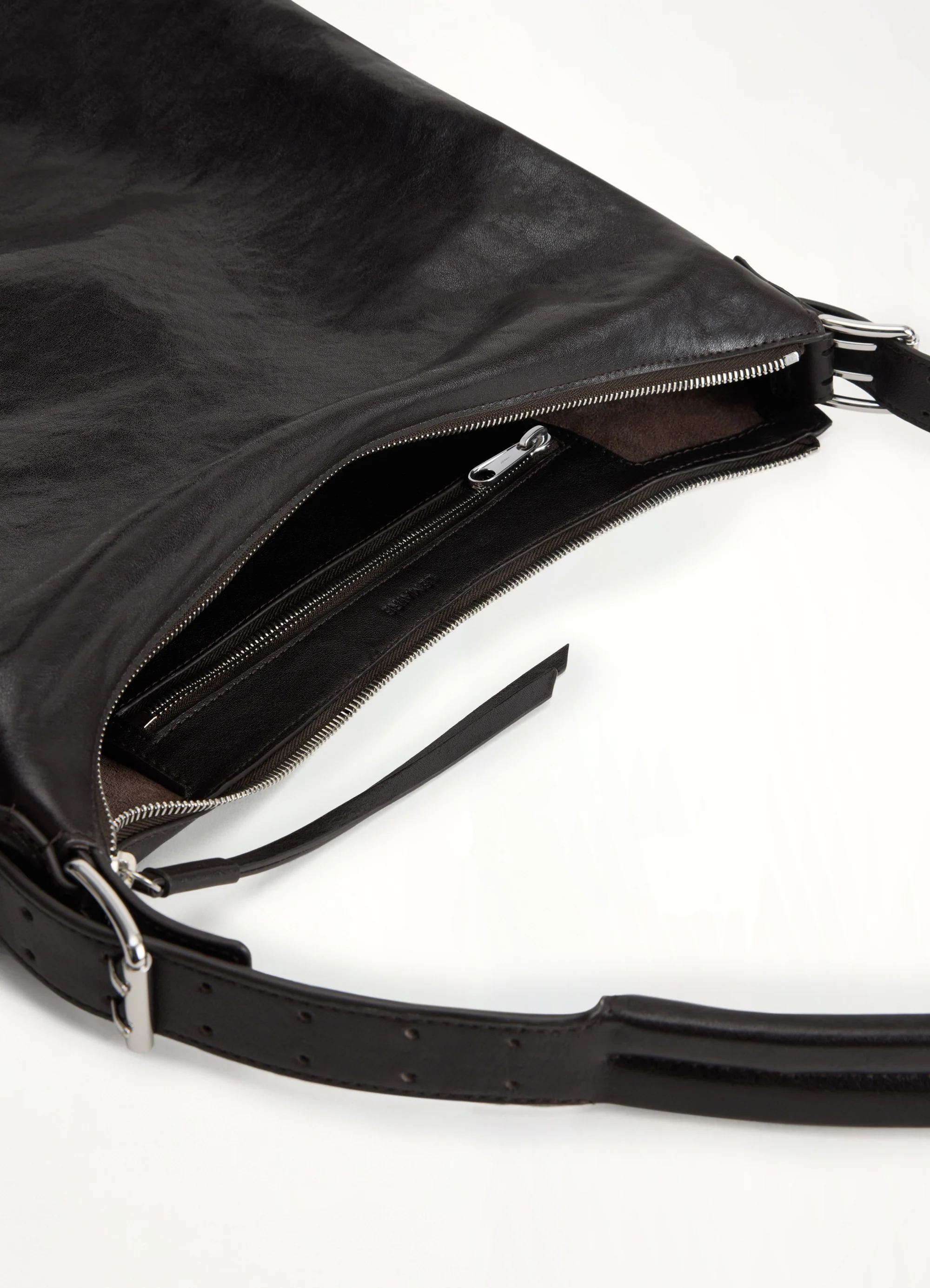 Belted Hobo Bag in Dark Chocolate - Image 5