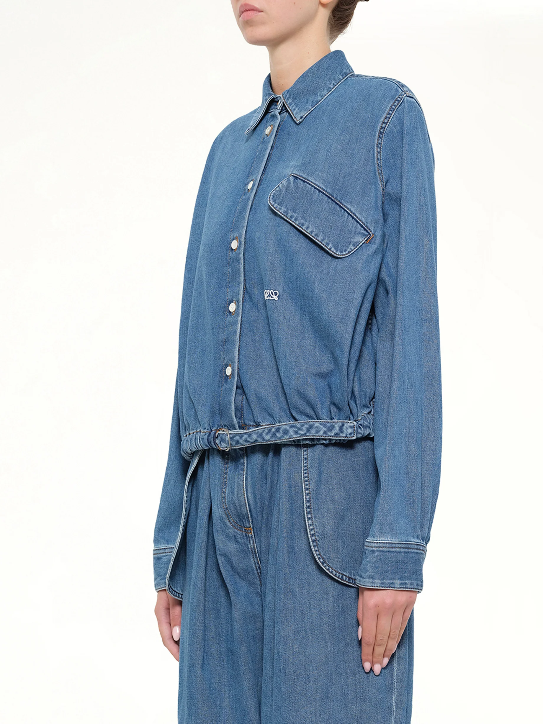 Belted Shirt in Light Blue - Image 3