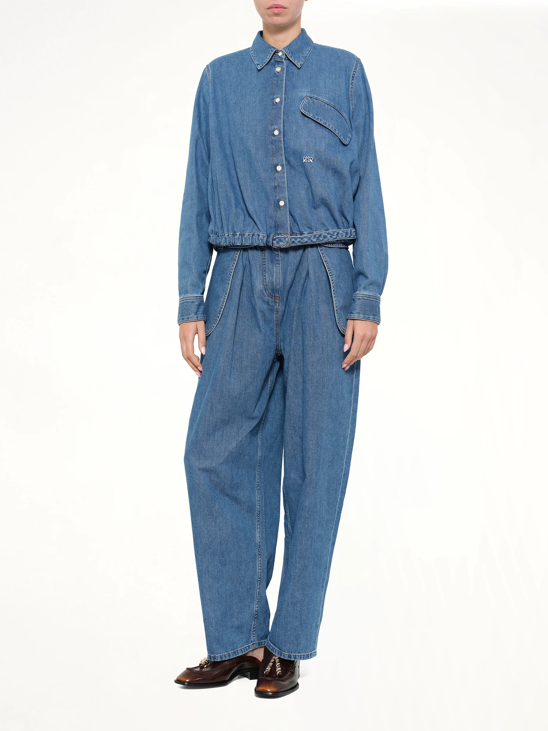 Belted Shirt in Light Blue - Image 4